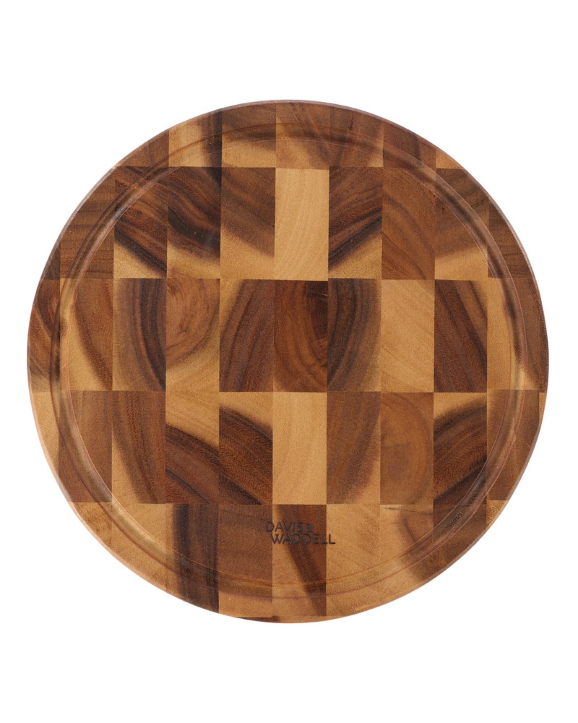 3 Davis & Waddell Round Acacia Wood End Grain Cut Board - Brown, 3 of 4