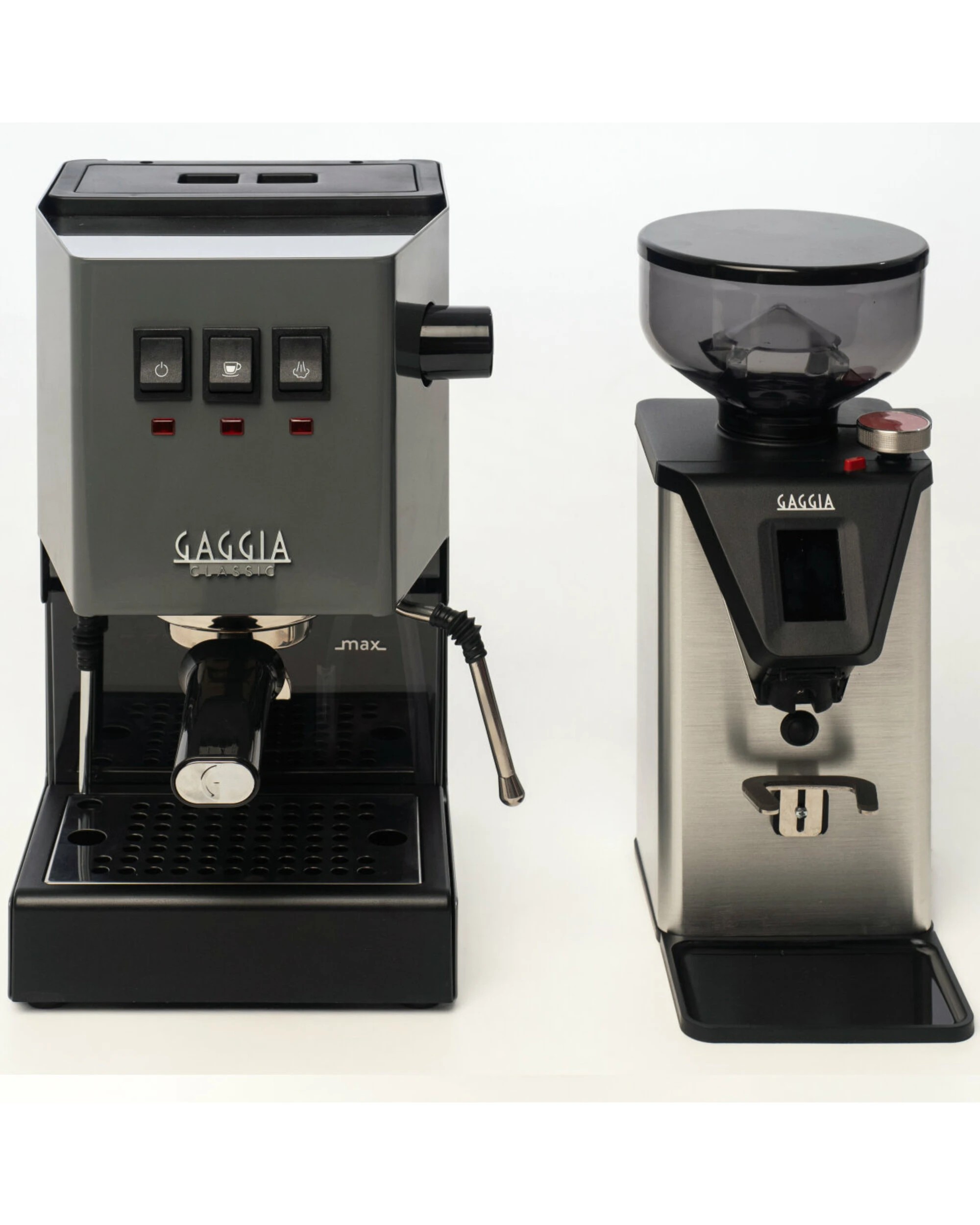 1 Gaggia Classic E24 Grey Coffee Machine & Coffee Grinder Package, 1 of 5
