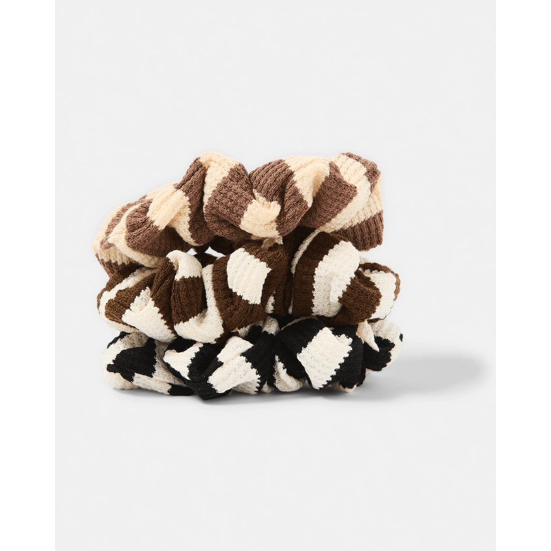 1 3 Pack Neutral Stripe Scrunchies, 1 of 5