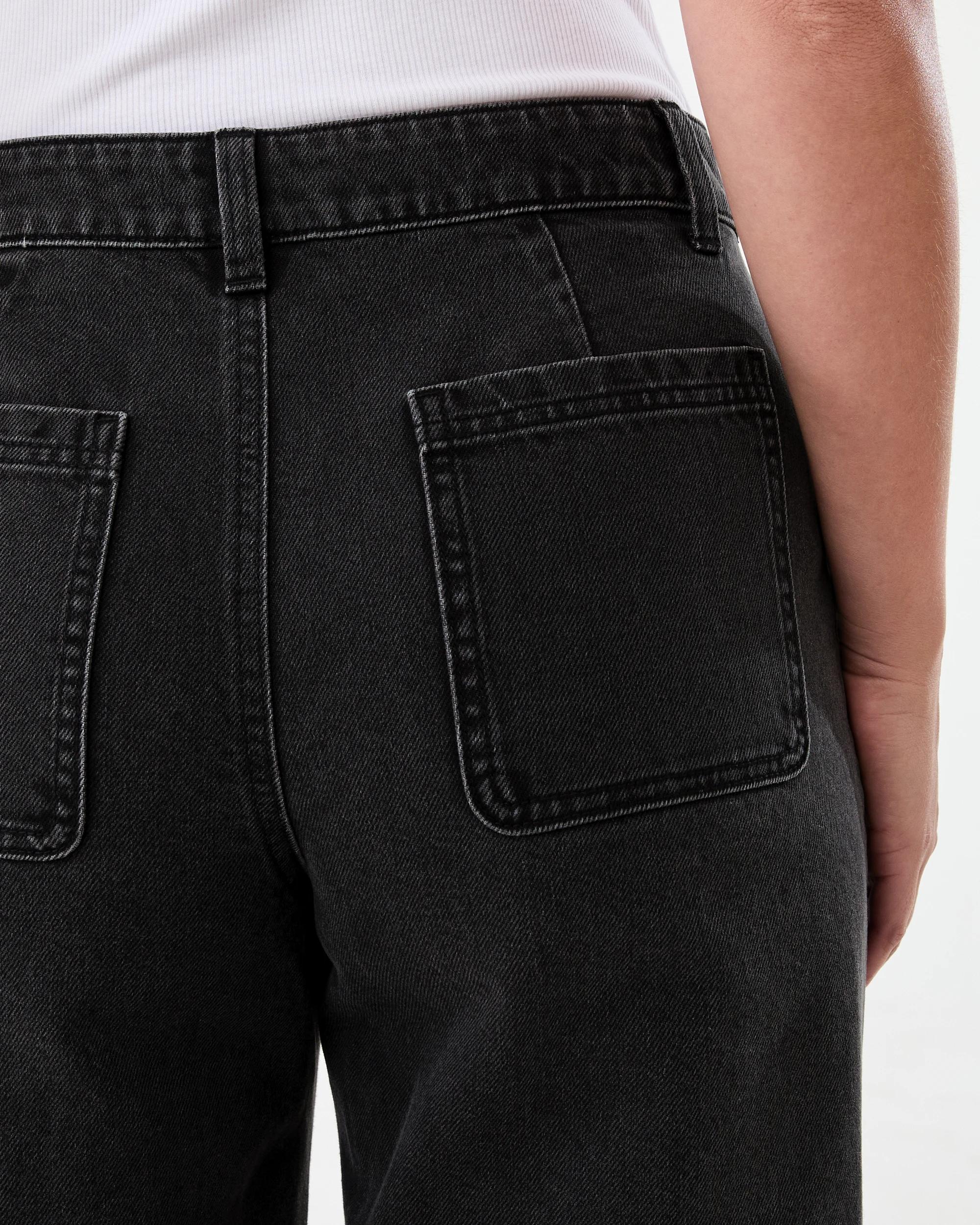 6 Cropped Wide Leg Jeans Black Wash, 6 of 6