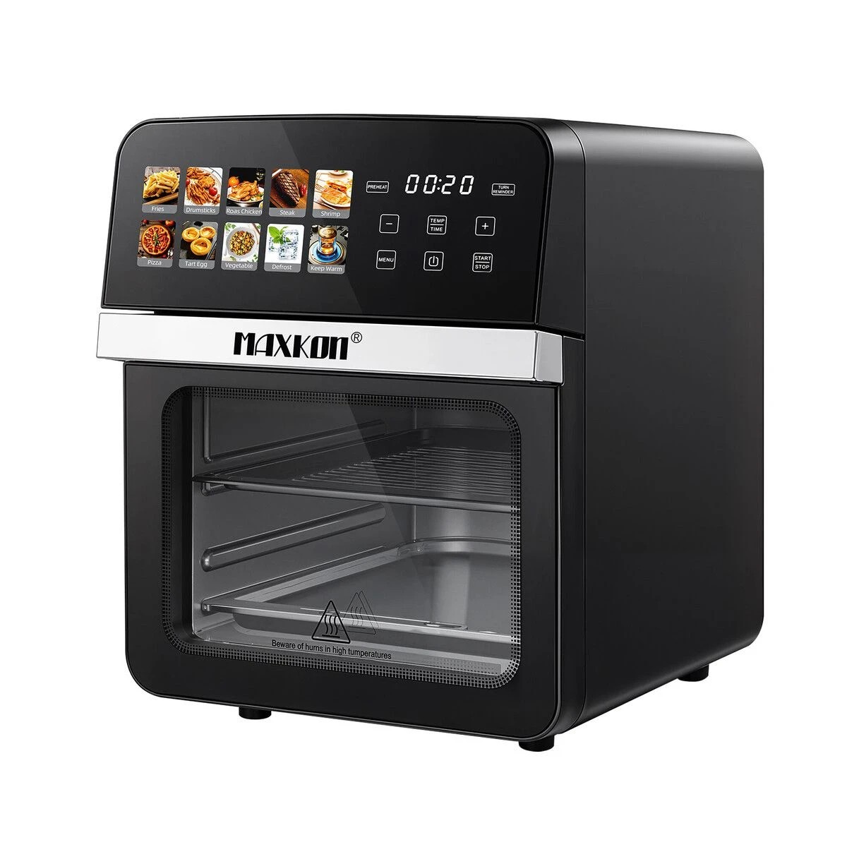 1 Maxkon 10L Air Fryer Toaster Convection Oven 10-in-1 1800W Kitchen Countertop Cooker with 2 Trays, 1 of 6