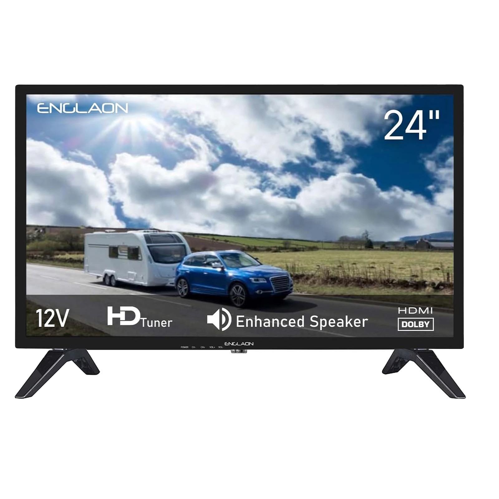 3 ENGLAON 24″ HD LED 12V TV for Caravans - Black, 3 of 8