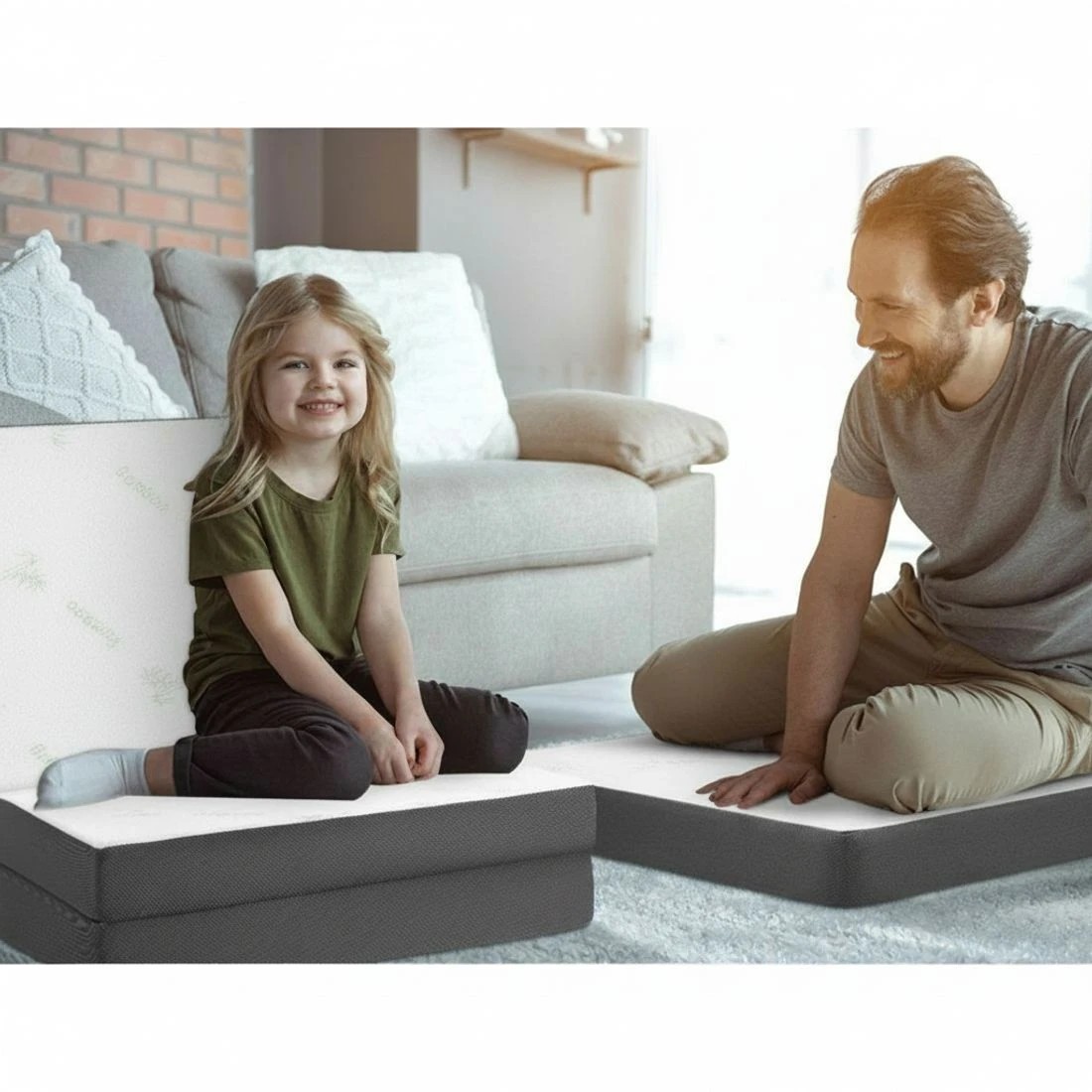 2 Giselle Bedding Foldable Mattress Folding Foam Single Bamboo - Multi, 2 of 5