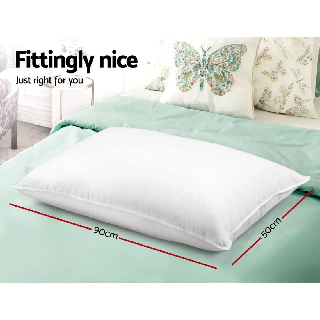 2 Giselle Bedding 4 Pack Bed Pillow Family Hotel 50X90CM - White, 2 of 7