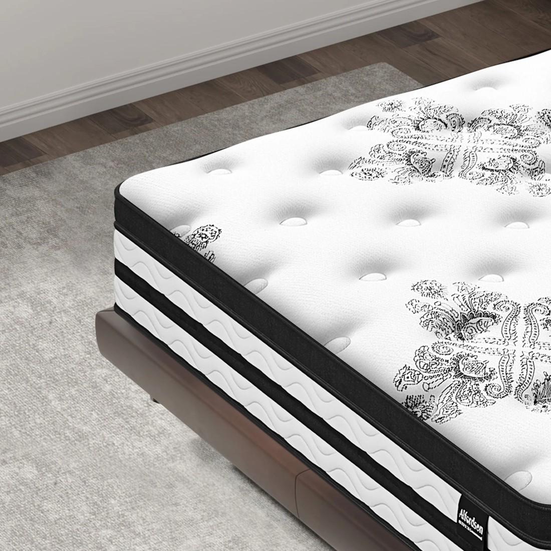 6 Alfordson Mattress King Single Euro Top Bonnell Spring Foam Medium Firm Bed 22CM, 6 of 9