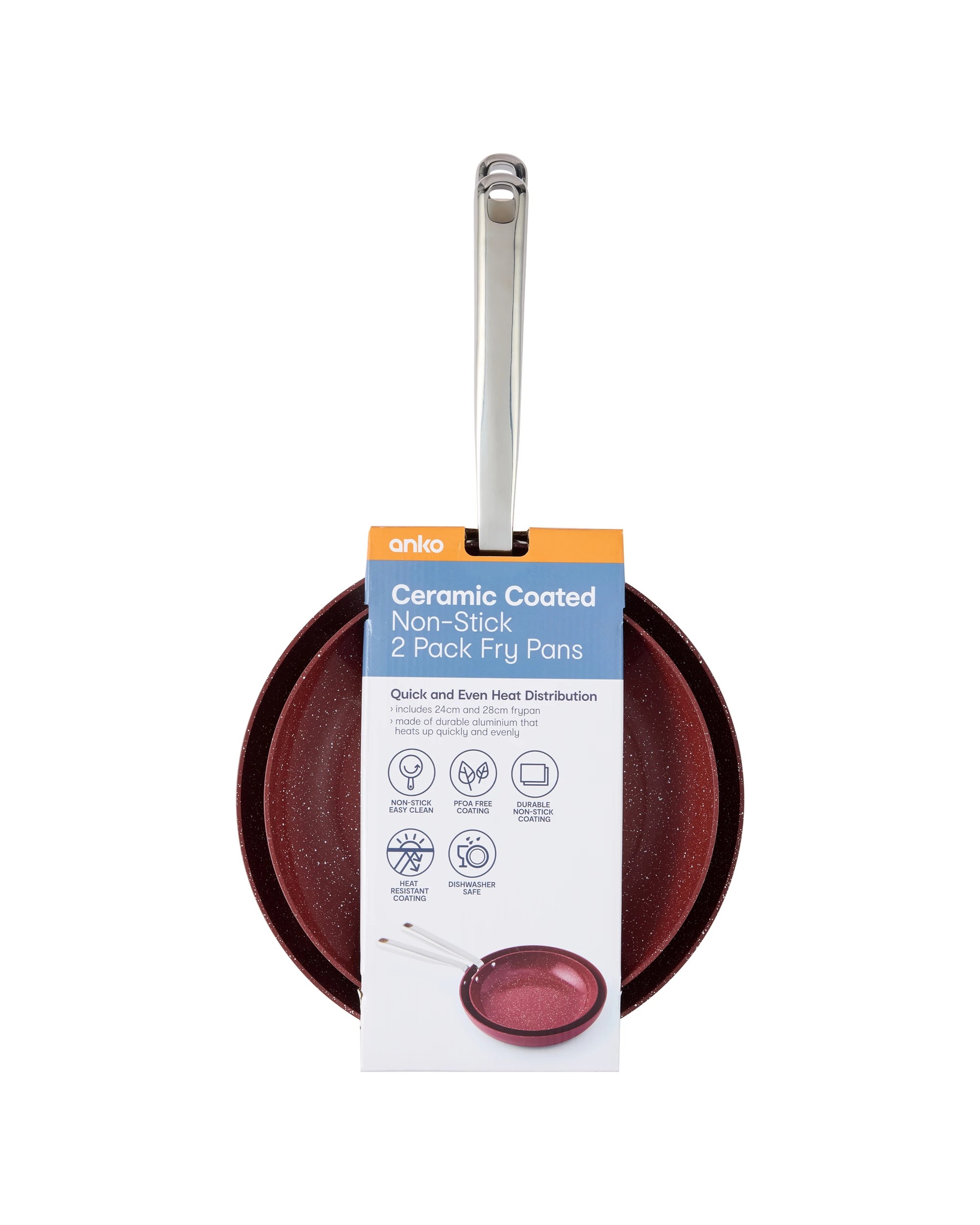 8 2 Pack Ceramic Coated Fry Pans - Port, 8 of 8