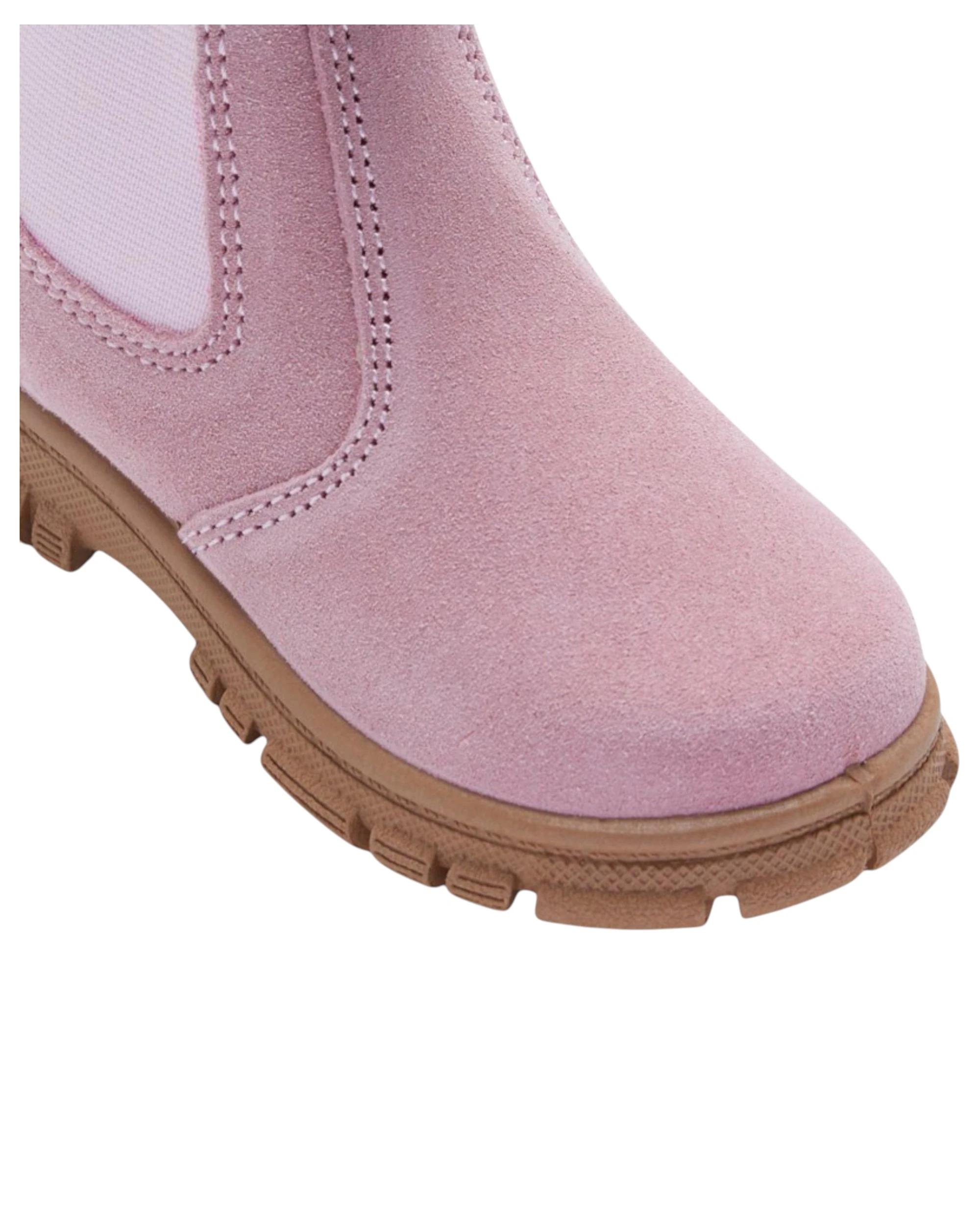 2 Grosby Ranch Boots Pink Toddler Infant Girls Kids Leather Slip On Shoes PINK, 2 of 4