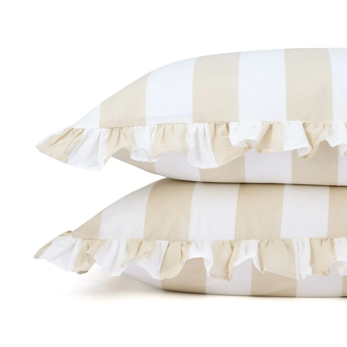 2 250 Thread Count Ruffle Cotton Sheet Set - Queen Bed, Sand, 2 of 7