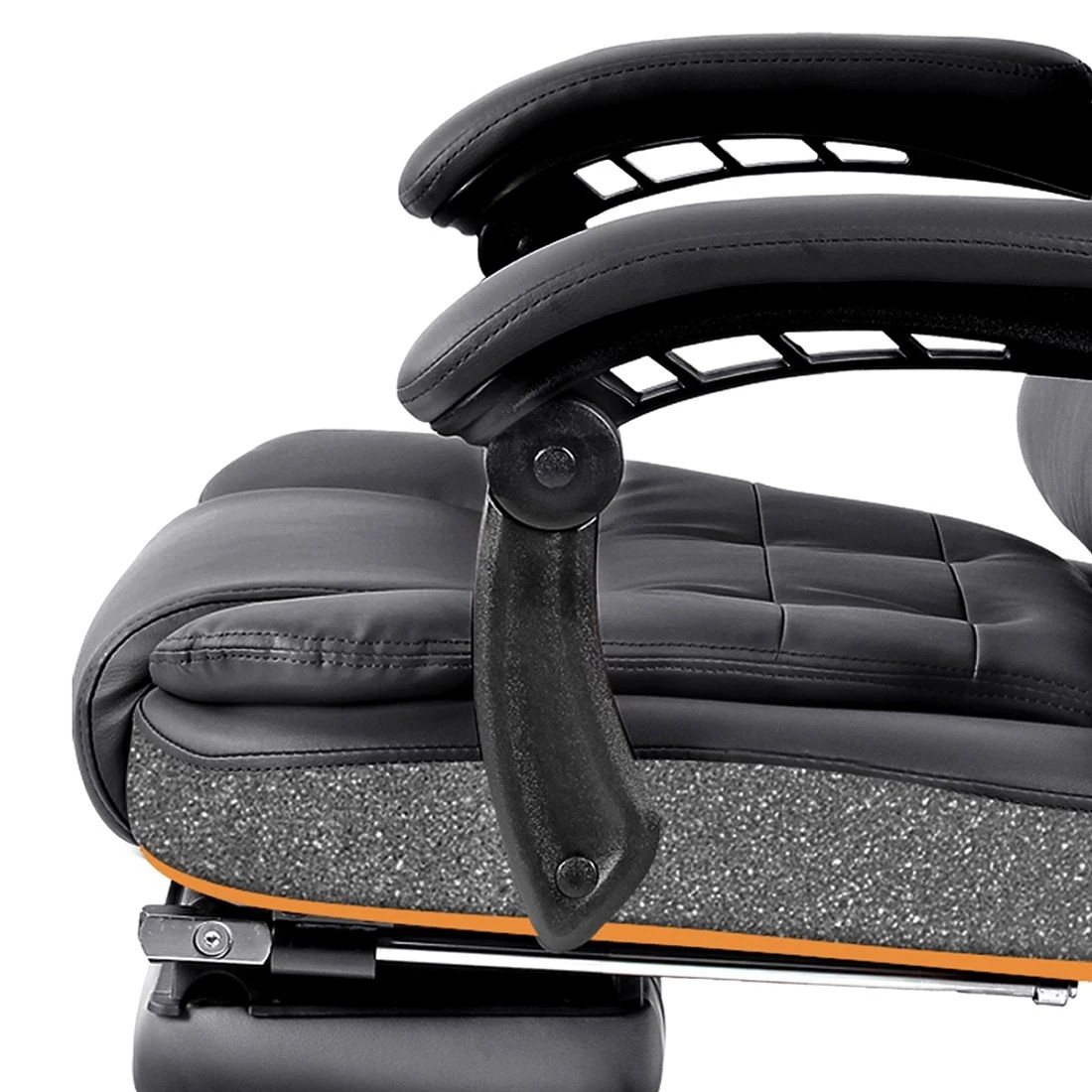 7 Artiss 8 Point Massage Office Chair PU Leather Footrest - Black, 7 of 8