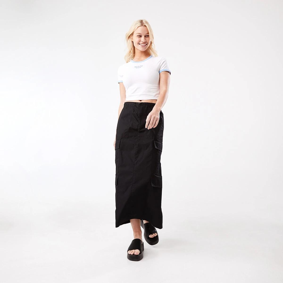 2 Parachute Midi Skirt Black, 2 of 8