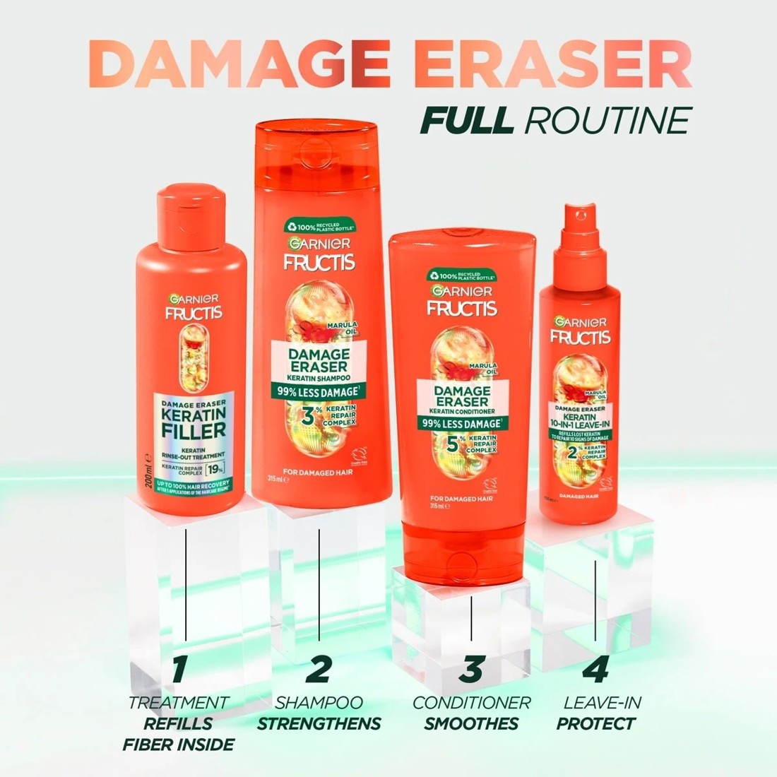 8 Garnier Fructis 10-in-1 Leave-In Damage Eraser Spray 150ml - Marula Oil and 2 Percent Keratin Repair Complex, 8 of 9