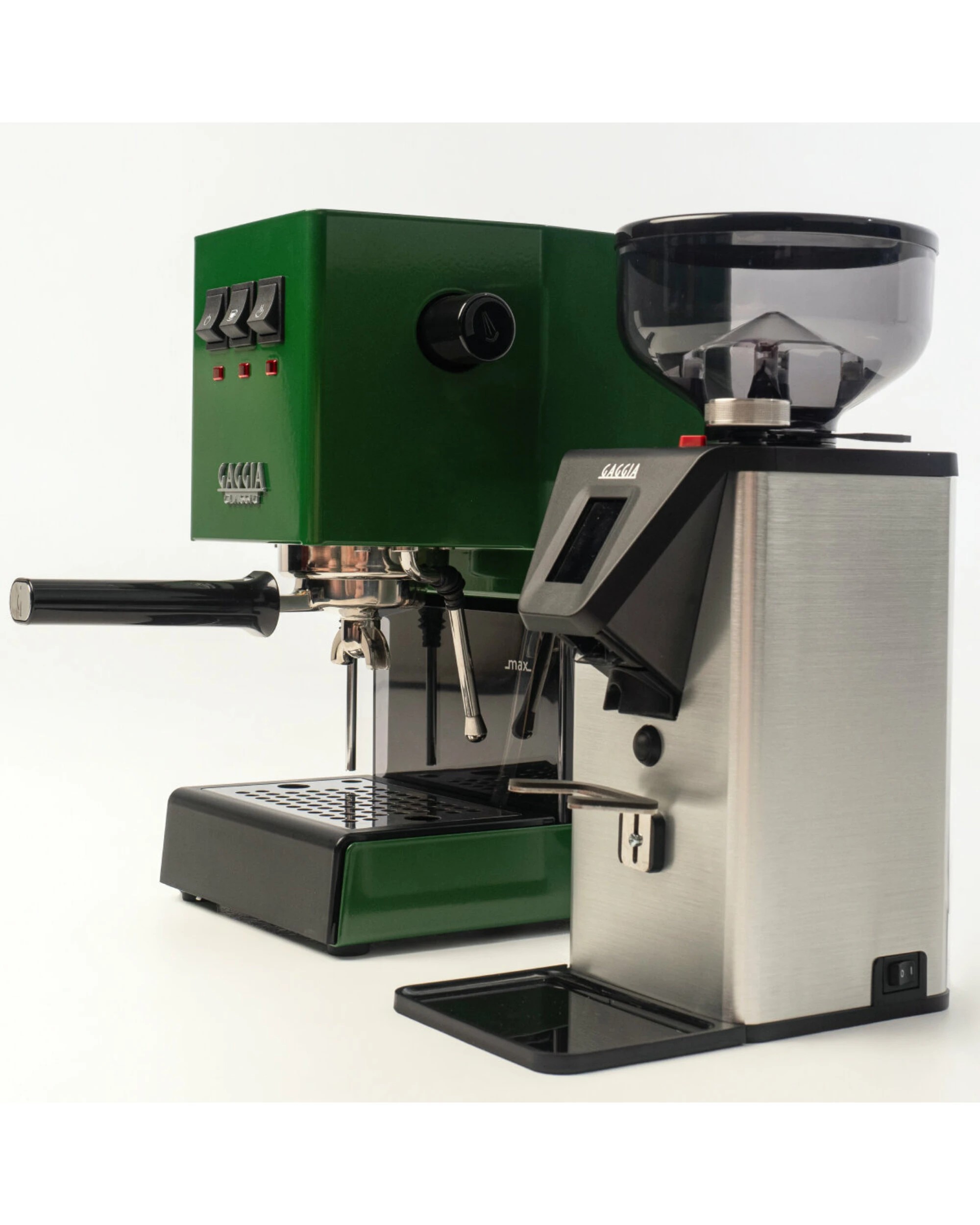 2 Gaggia Classic E24 Green Coffee Machine & Coffee Grinder Package, 2 of 5
