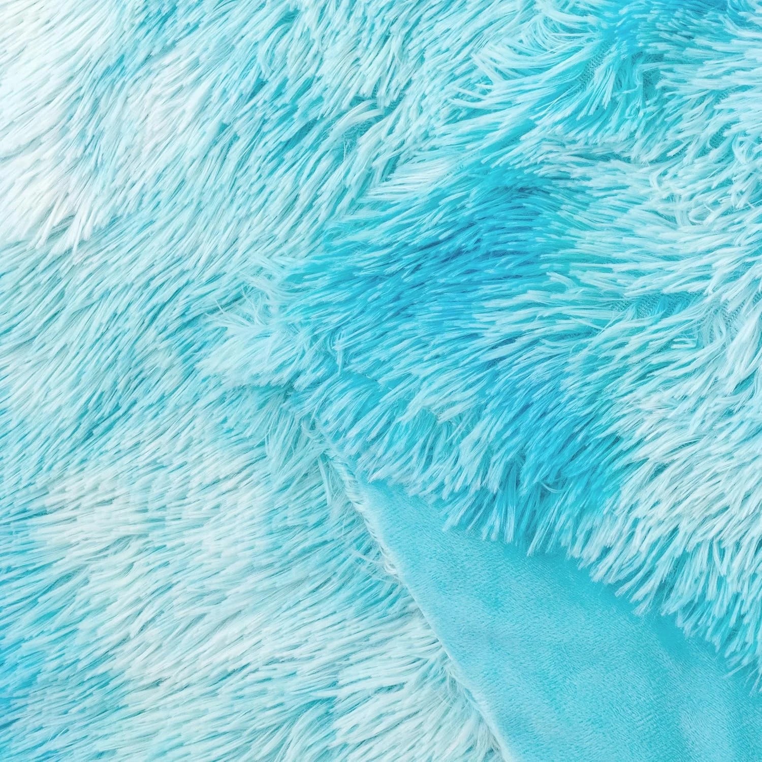3 Gioia Casa Double-Sided Faux Fur Shaggy Throw Blanket Soft Warm Plush - Blue, 3 of 4