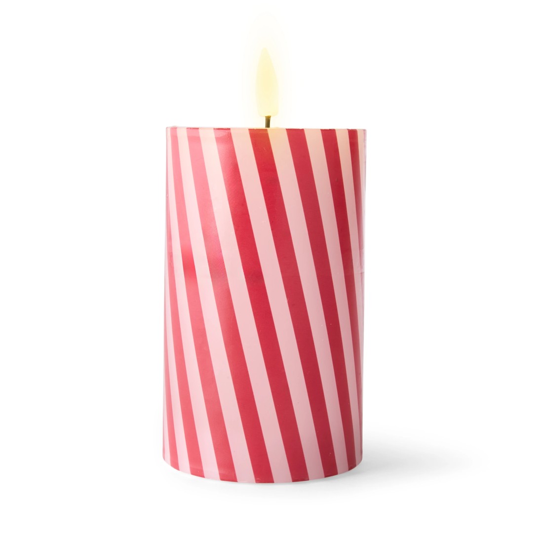 4 LED Red and White Stripe Candle Set, 4 of 9