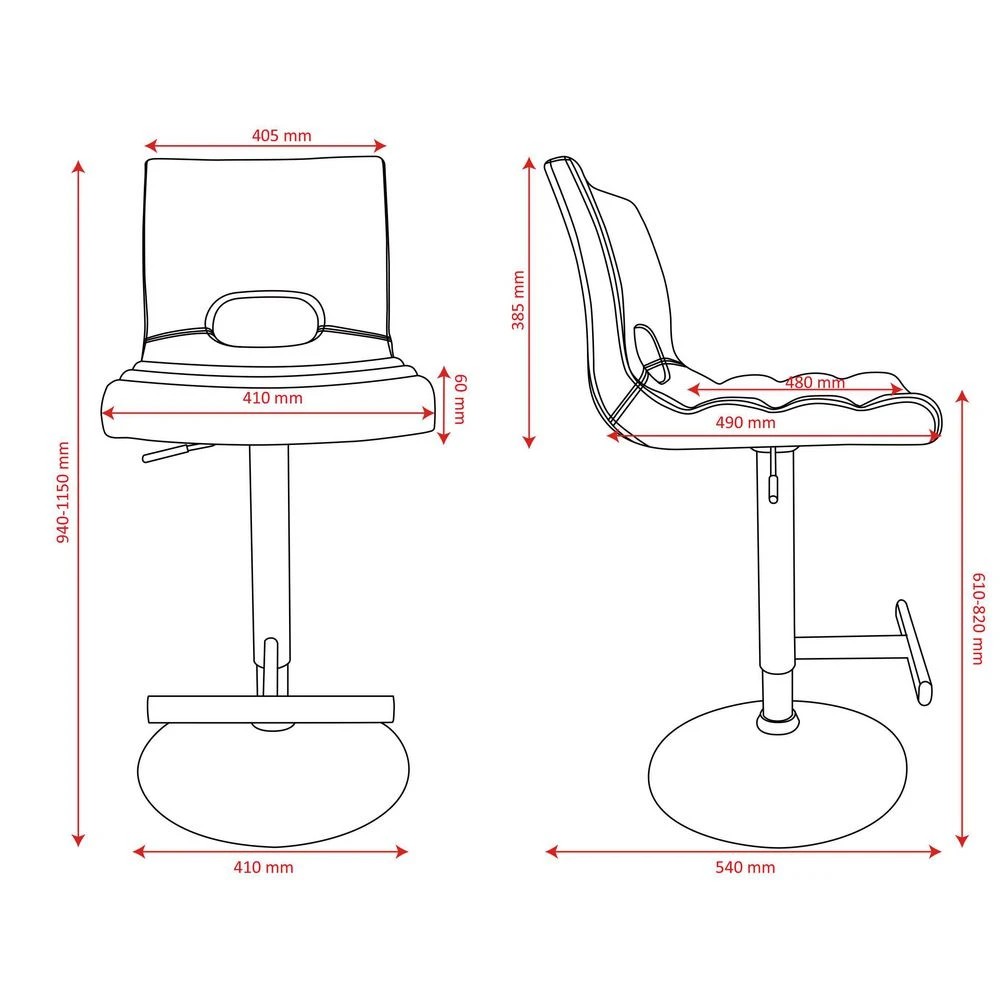 4 Domino Barstool Black Visitor Chairs and Stools, 4 of 4