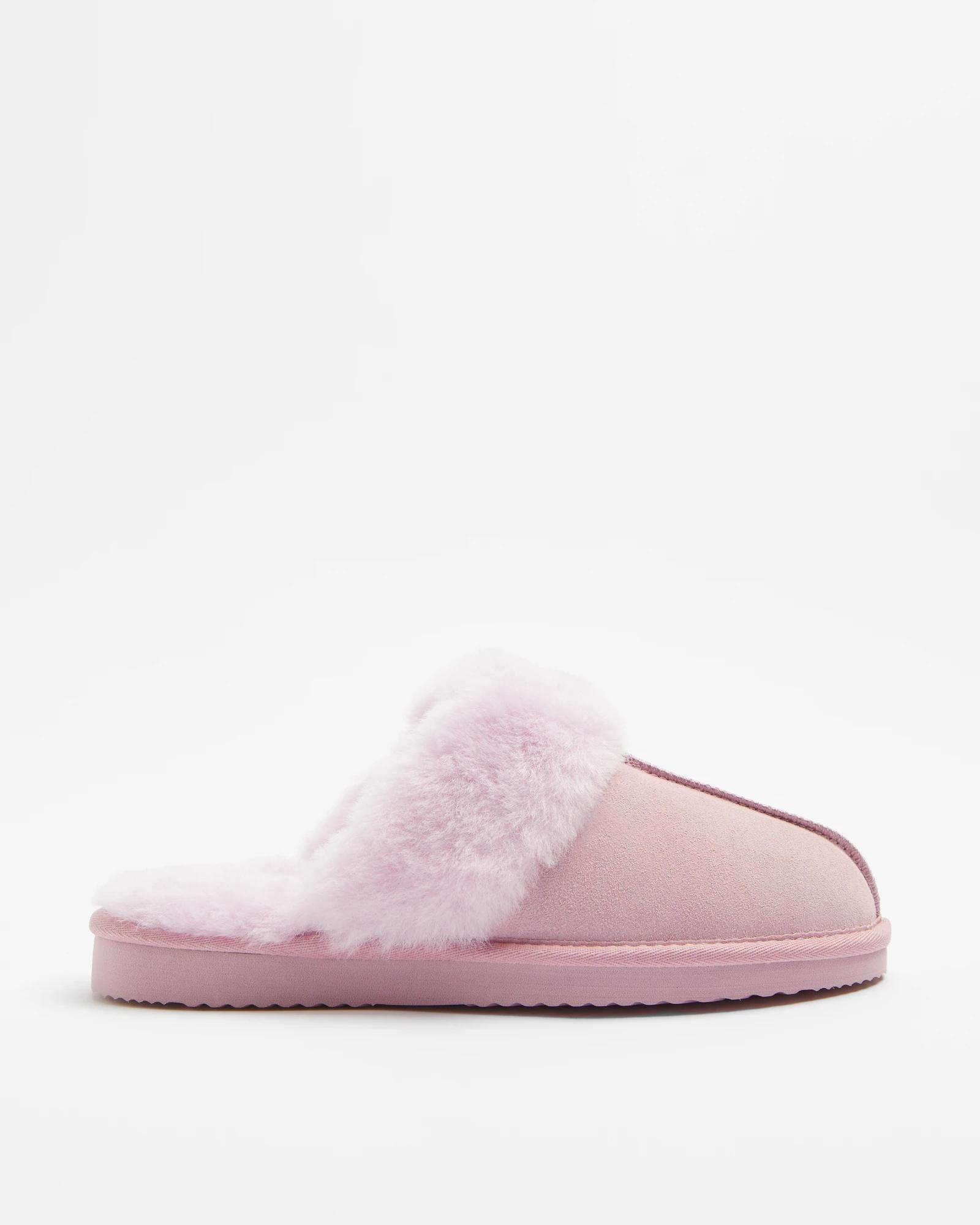 1 Australian Design Ugg Boots And Slippers Womens Sheepskin And Leather Slipper Scuff PINK, 1 of 3