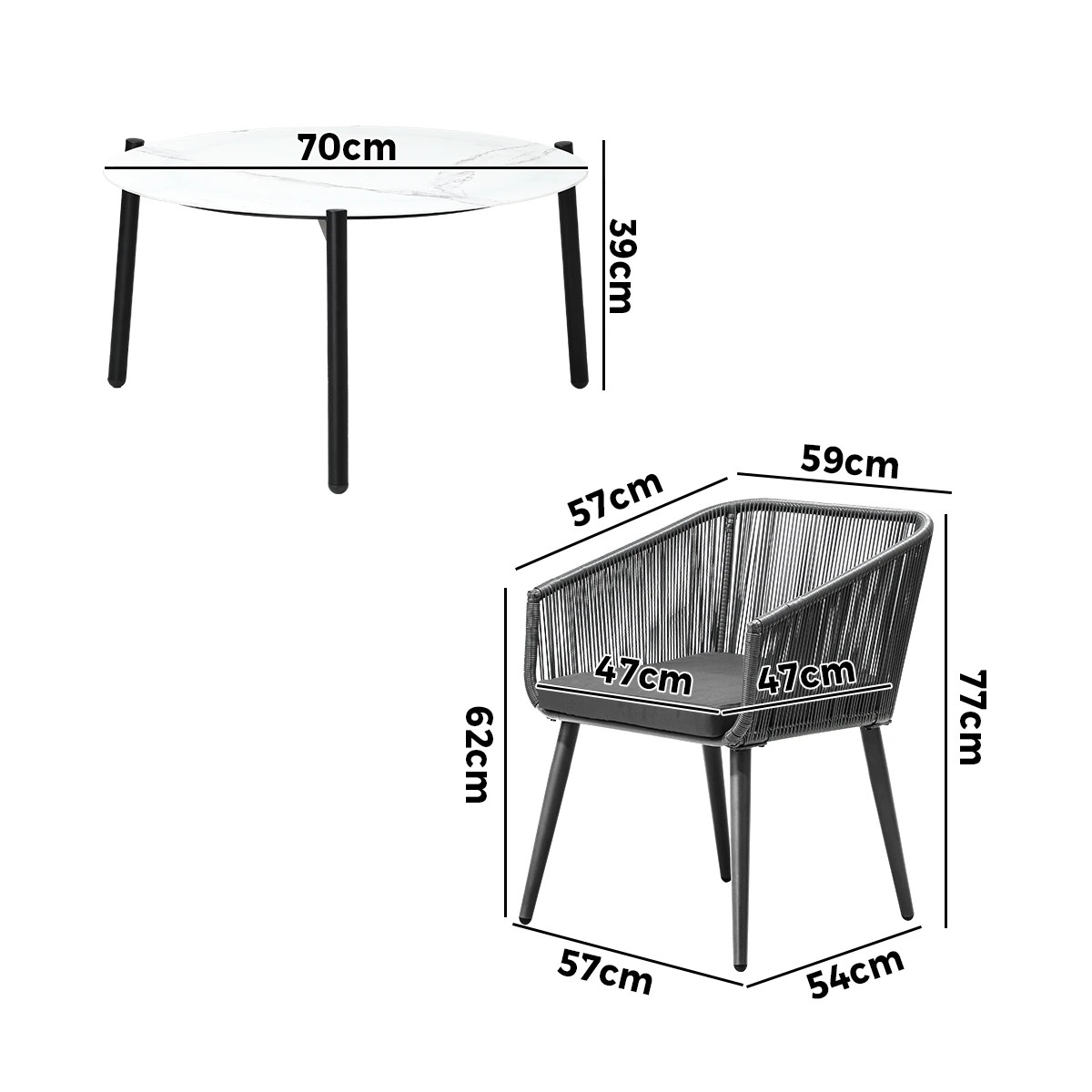 2 Livsip Outdoor Lounge Setting Furniture 3 Piece Patio Set - Multi, 2 of 9