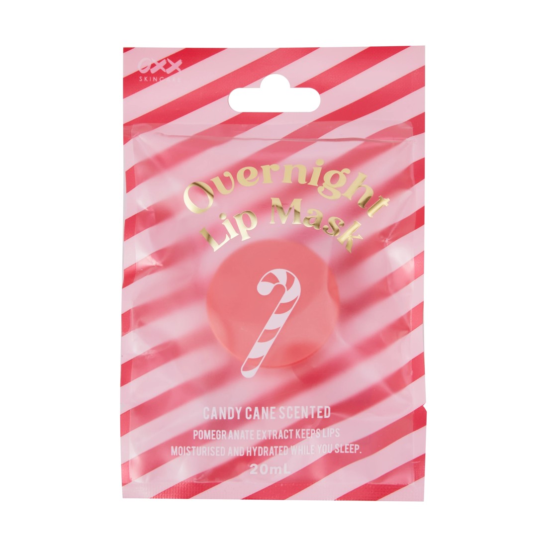 1 OXX Skincare Overnight Lip Mask 20ml - Candy Cane Scented and Pomegranate Extract, 1 of 3