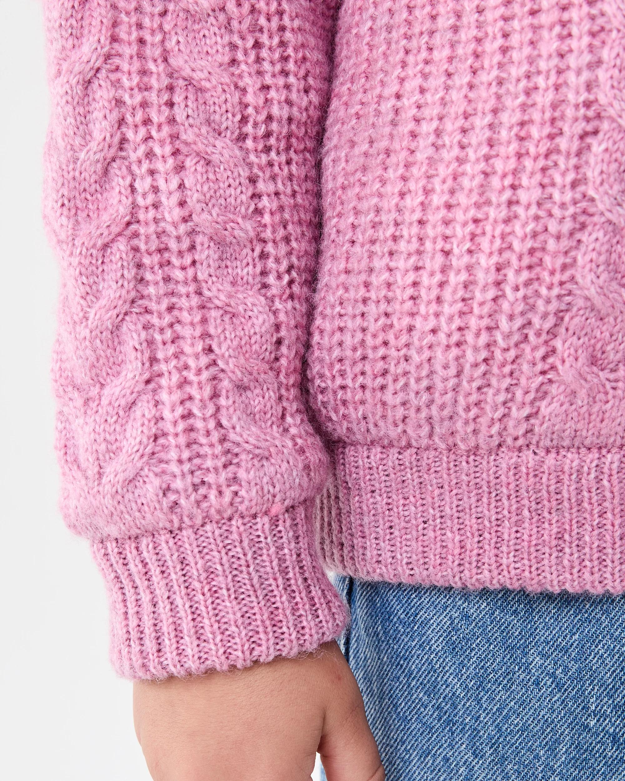 6 Sherpa Lined Cardigan Dust Rose, 6 of 7