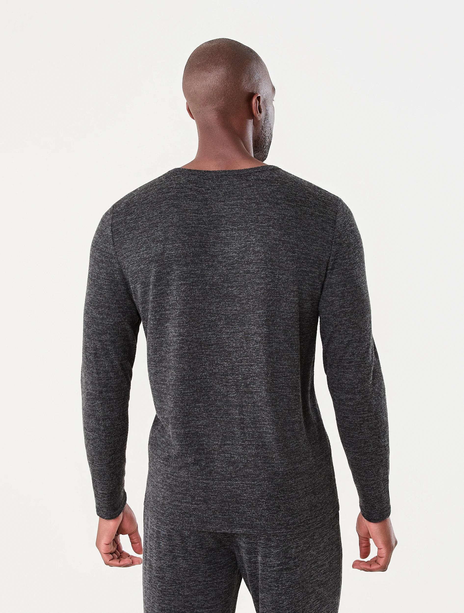 3 Long Sleeve Brushed Knit Top Blk Marle, 3 of 6
