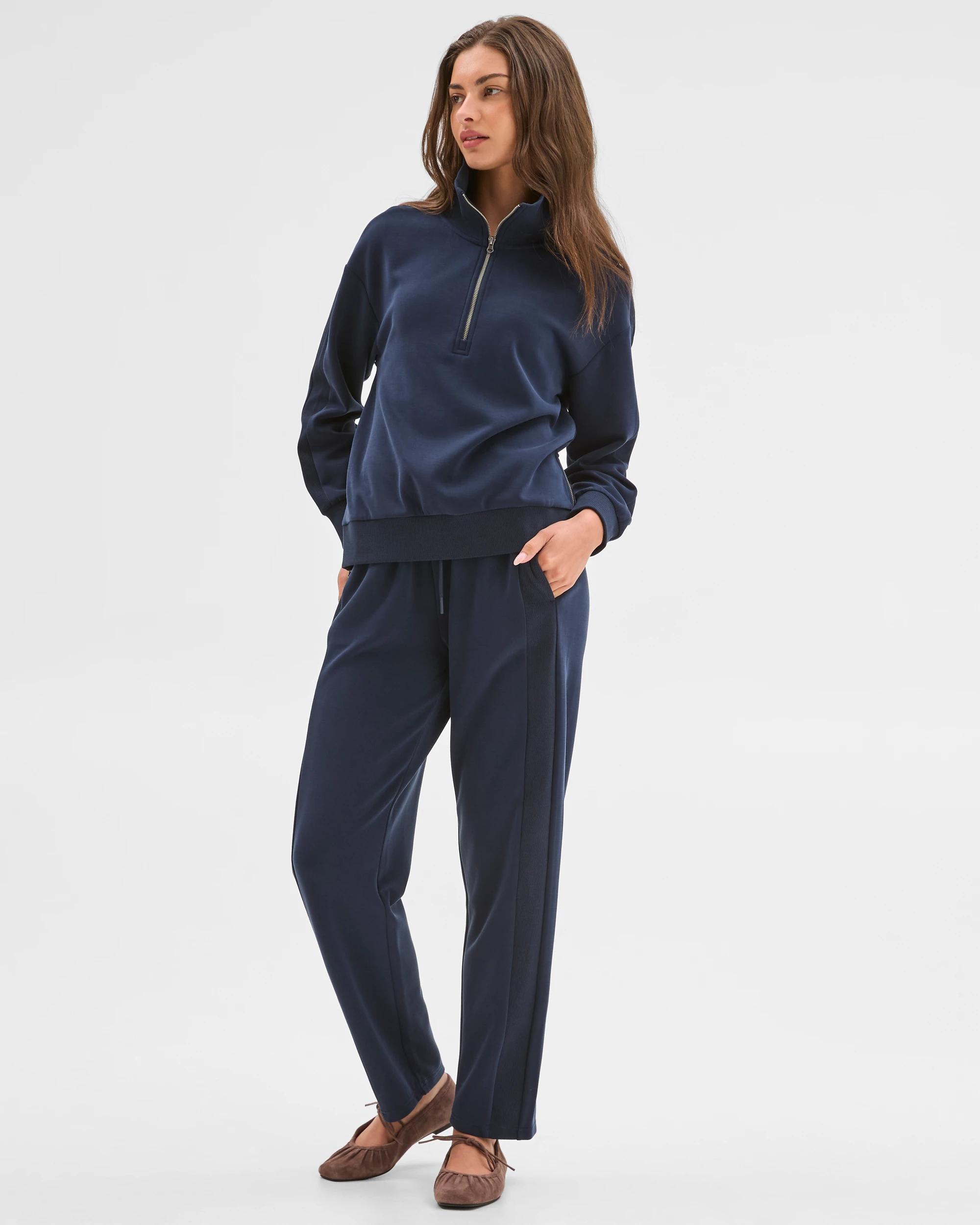 1 Target Petites Petites Active Studio Lounge Panel Pants INK NAVY, 1 of 5