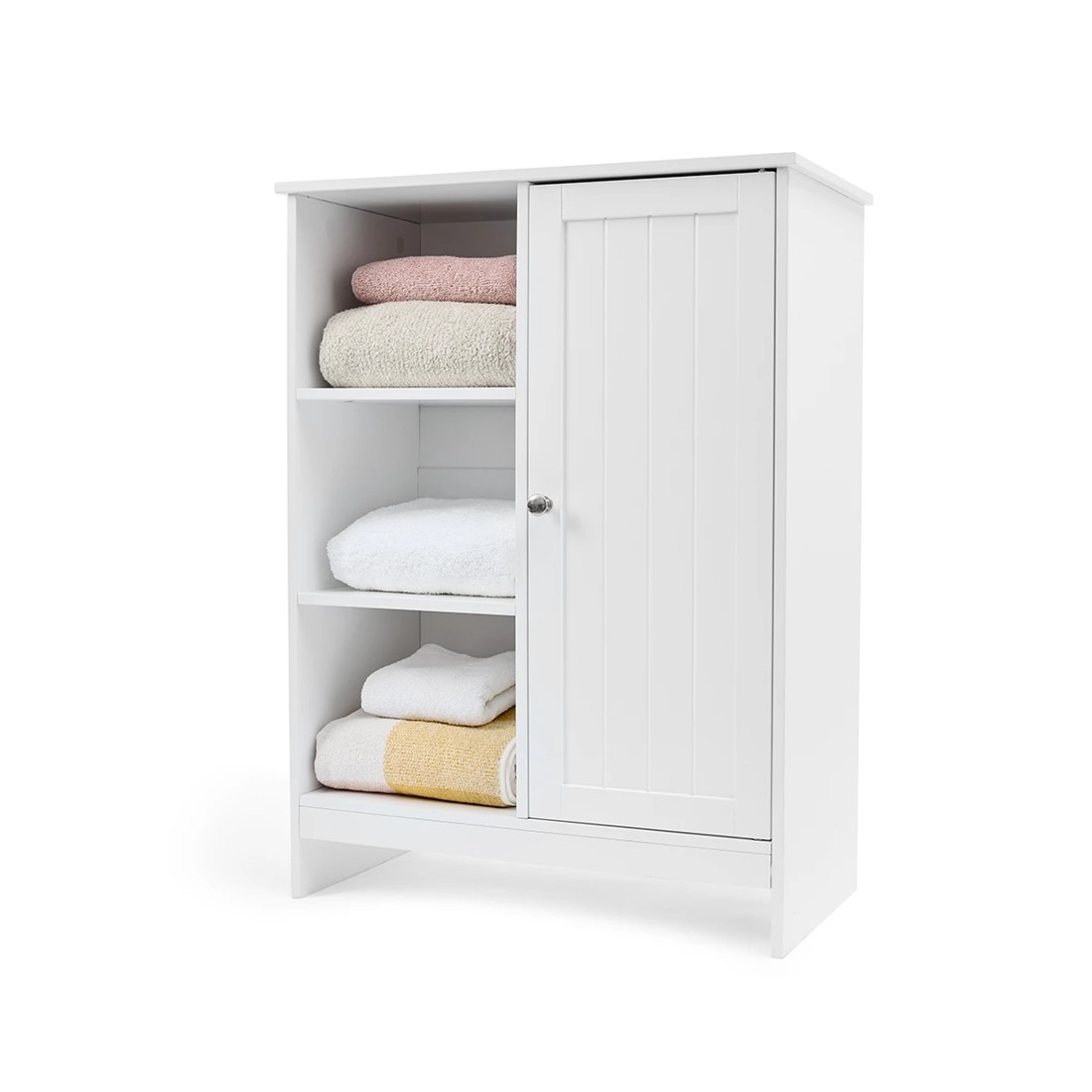 1 Panelled Cabinet with 3 Shelves - White, 1 of 7