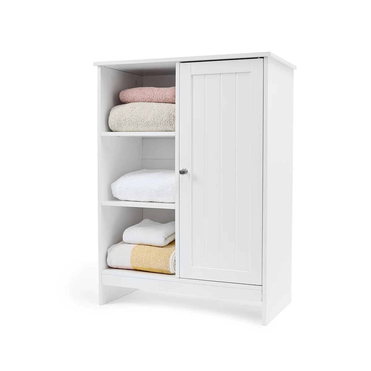 1 Panelled Cabinet with 3 Shelves - White, 1 of 7