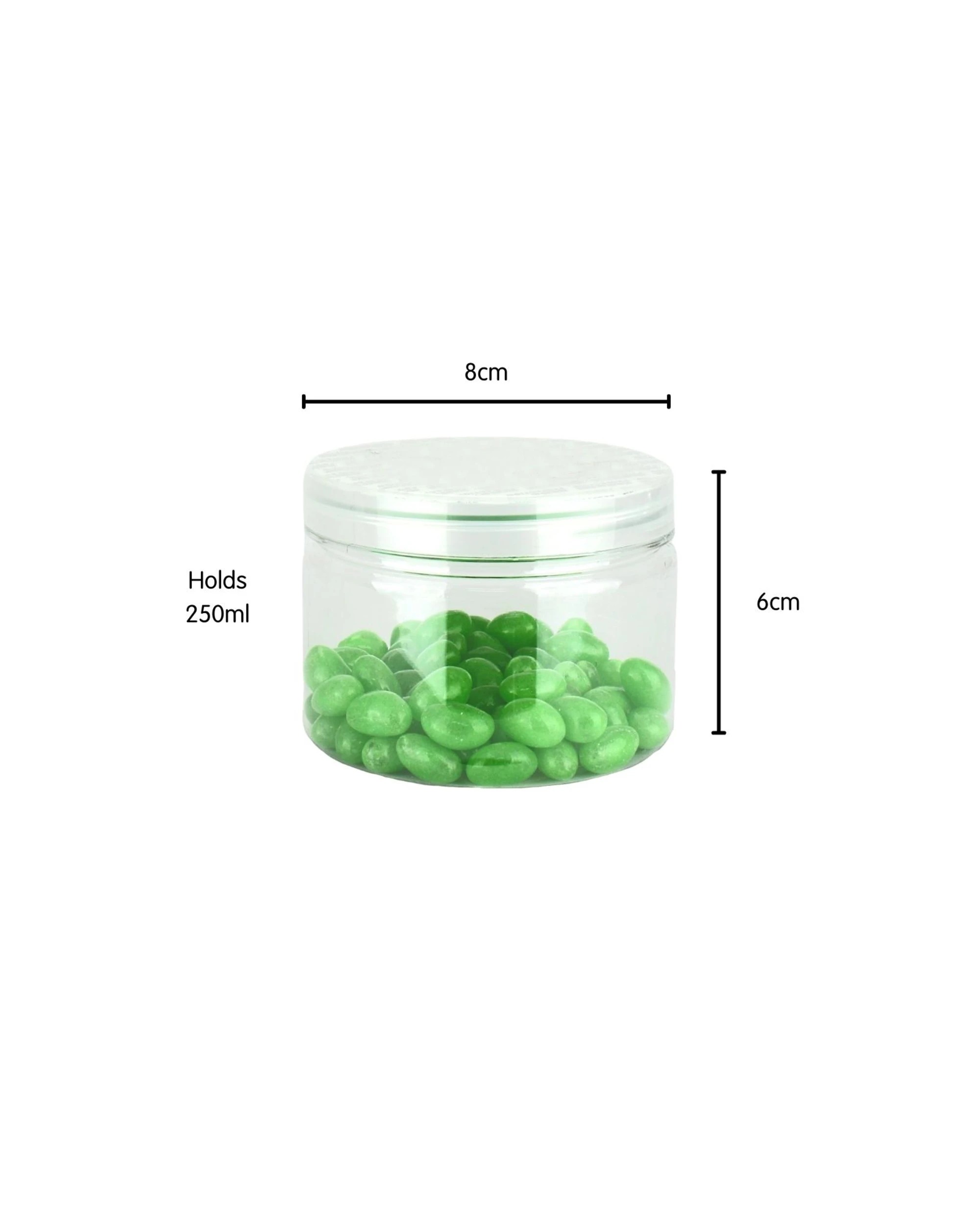 2 Party Maker Clear Plastic Round Screw Top Jar 250ml, 2 of 3