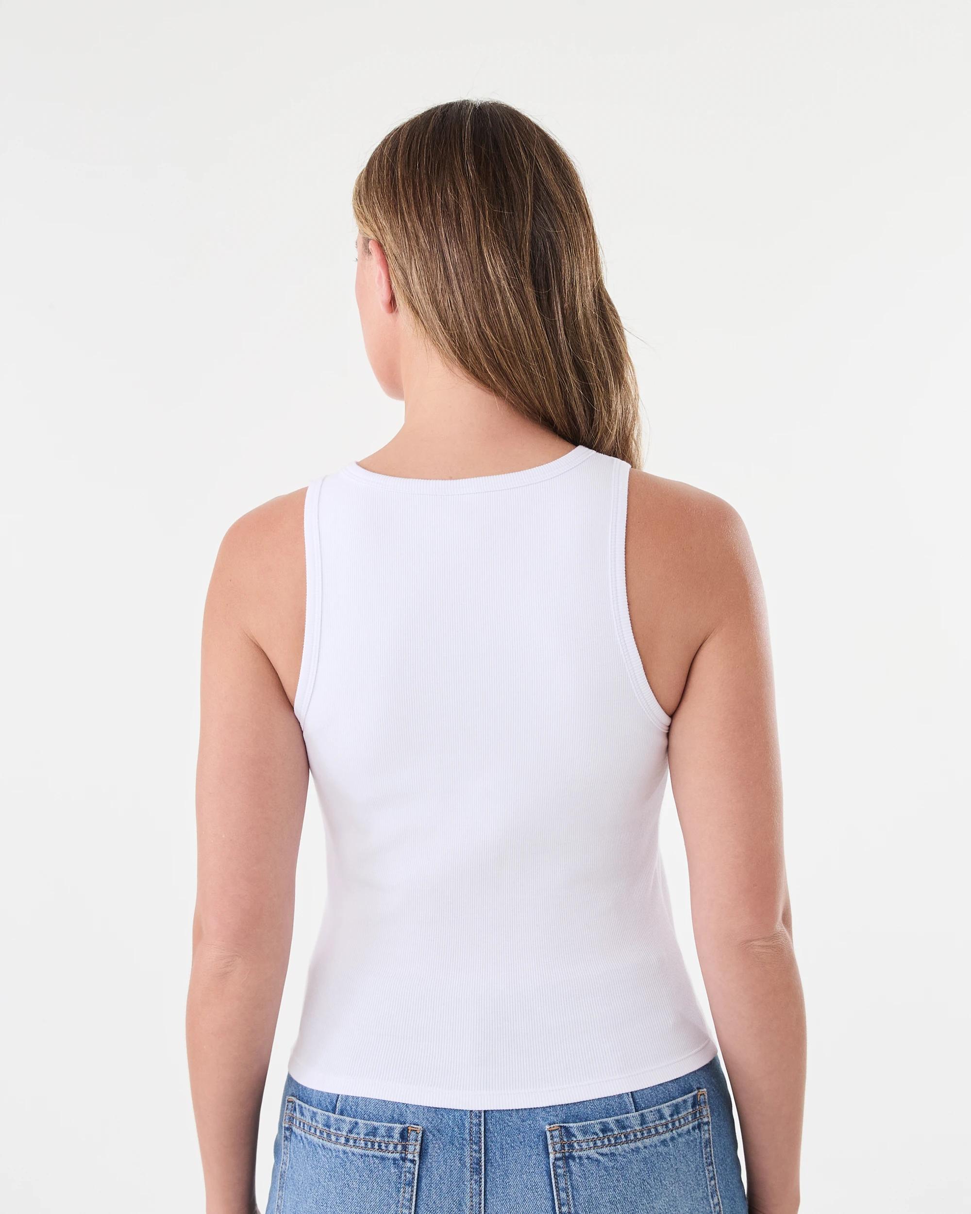 3 Sleeveless Shelf Bra Tank White, 3 of 5