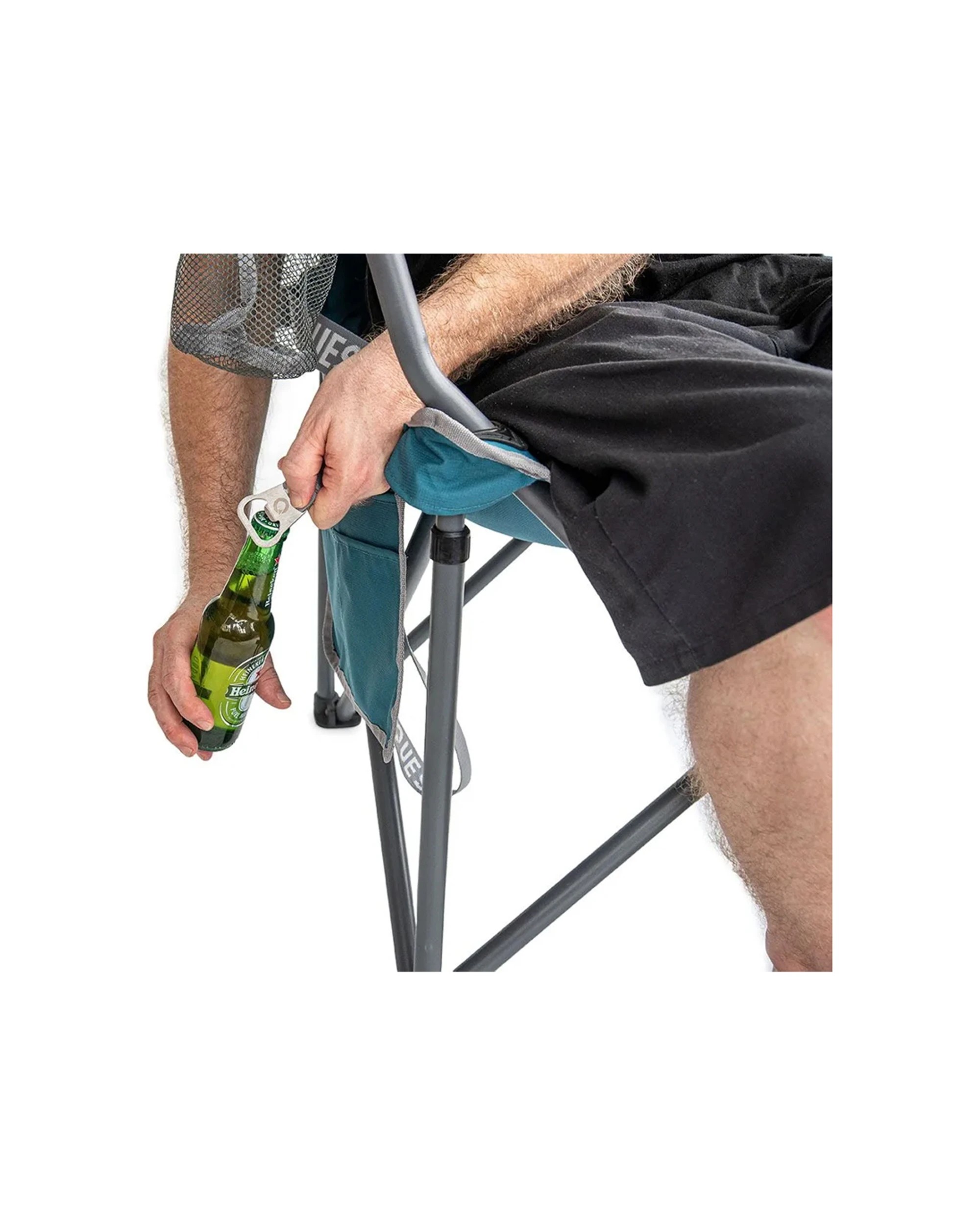 7 Quest Big Easy Camp Chair Aluminium Frame 200kg Capacity Armrests - Blue, 7 of 9