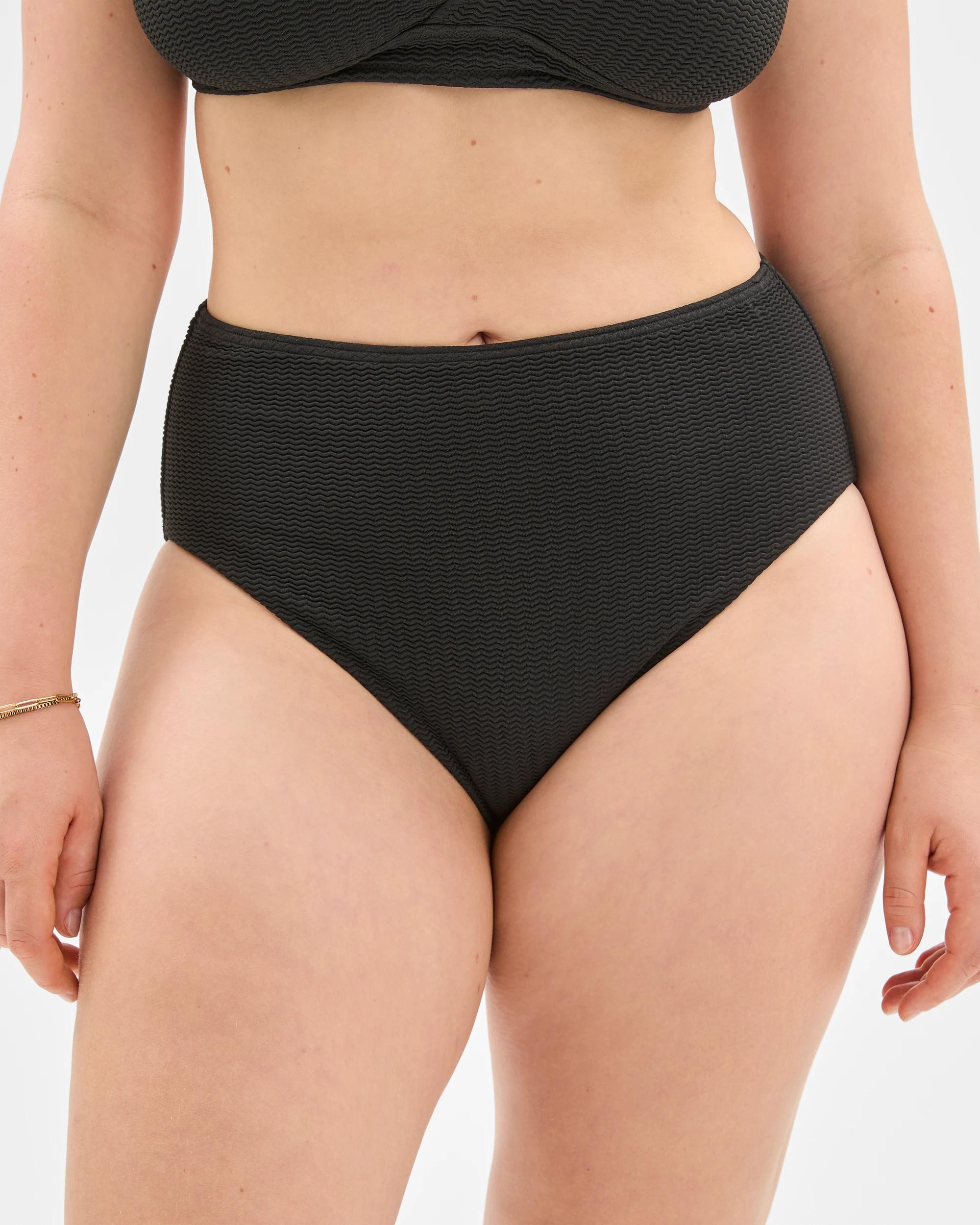 4 Target Resort Crinkle High Waisted Swim Bikini Bottoms BLACK, 4 of 9