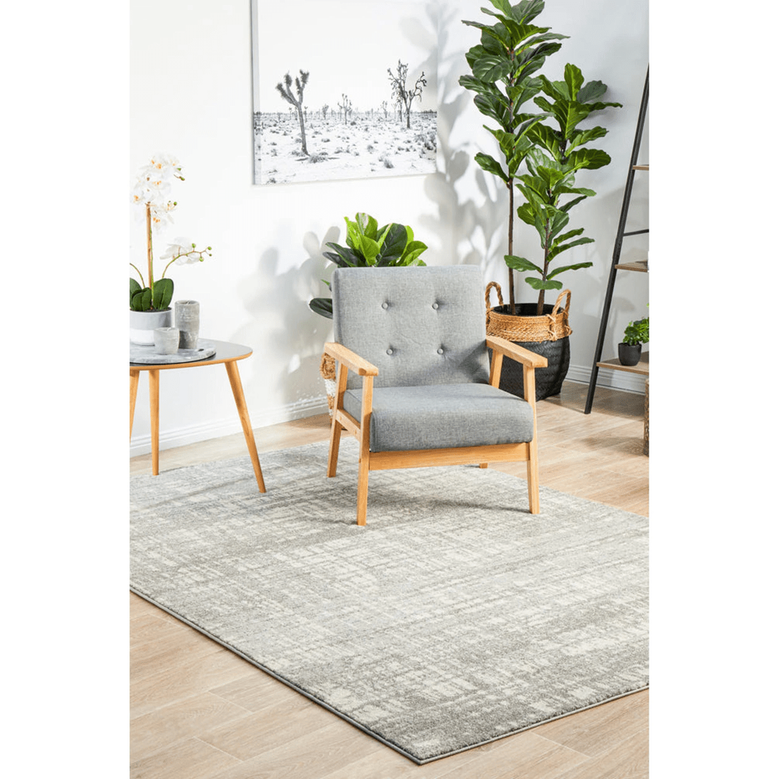 3 Rug Culture Mirage Ashley Abstract Silver Grey Rug, 160 x 230 cm, 10mm Pile, Polypropylene - Silver, 3 of 9