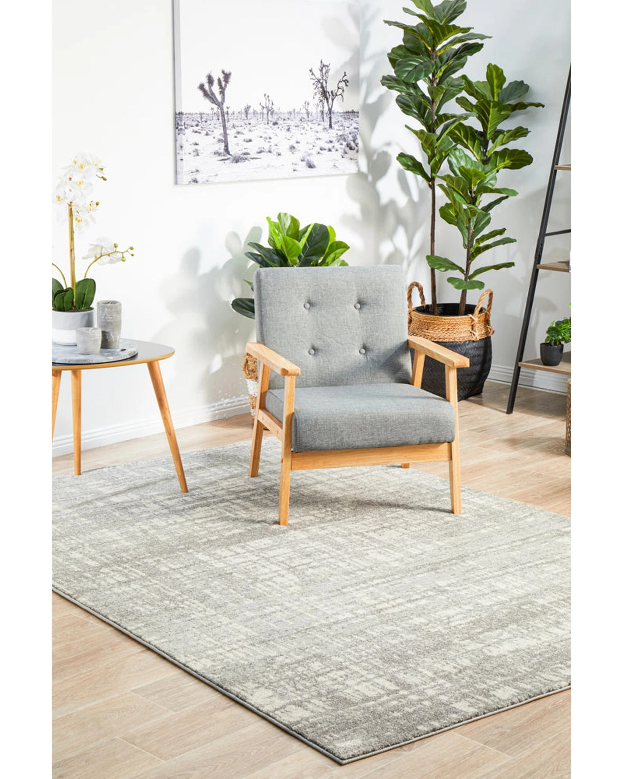 3 Rug Culture Mirage Ashley Abstract Silver Grey Rug, 160 x 230 cm, 10mm Pile, Polypropylene - Silver, 3 of 9