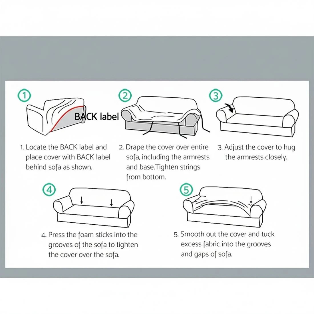 6 Artiss Sofa Cover Couch Covers 4 Seater Velvet - Grey, 6 of 6