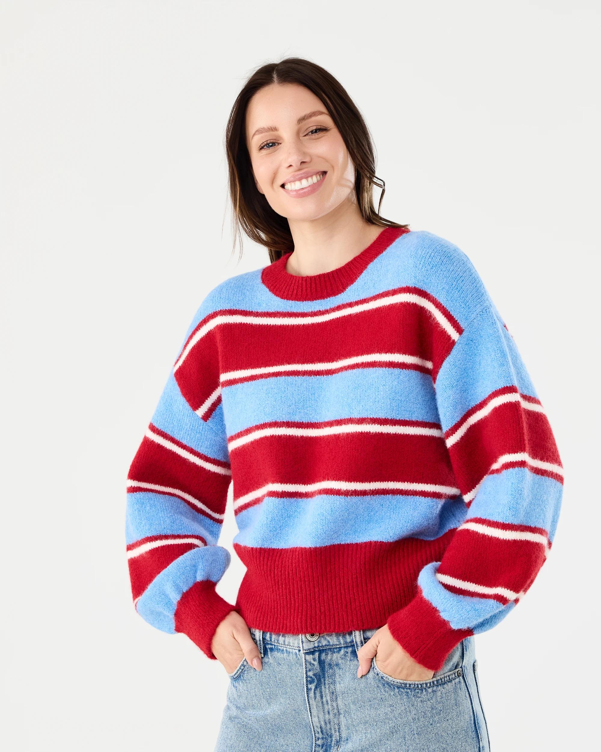 2 Fluffy Stripe Jumper Red Stripe, 2 of 7