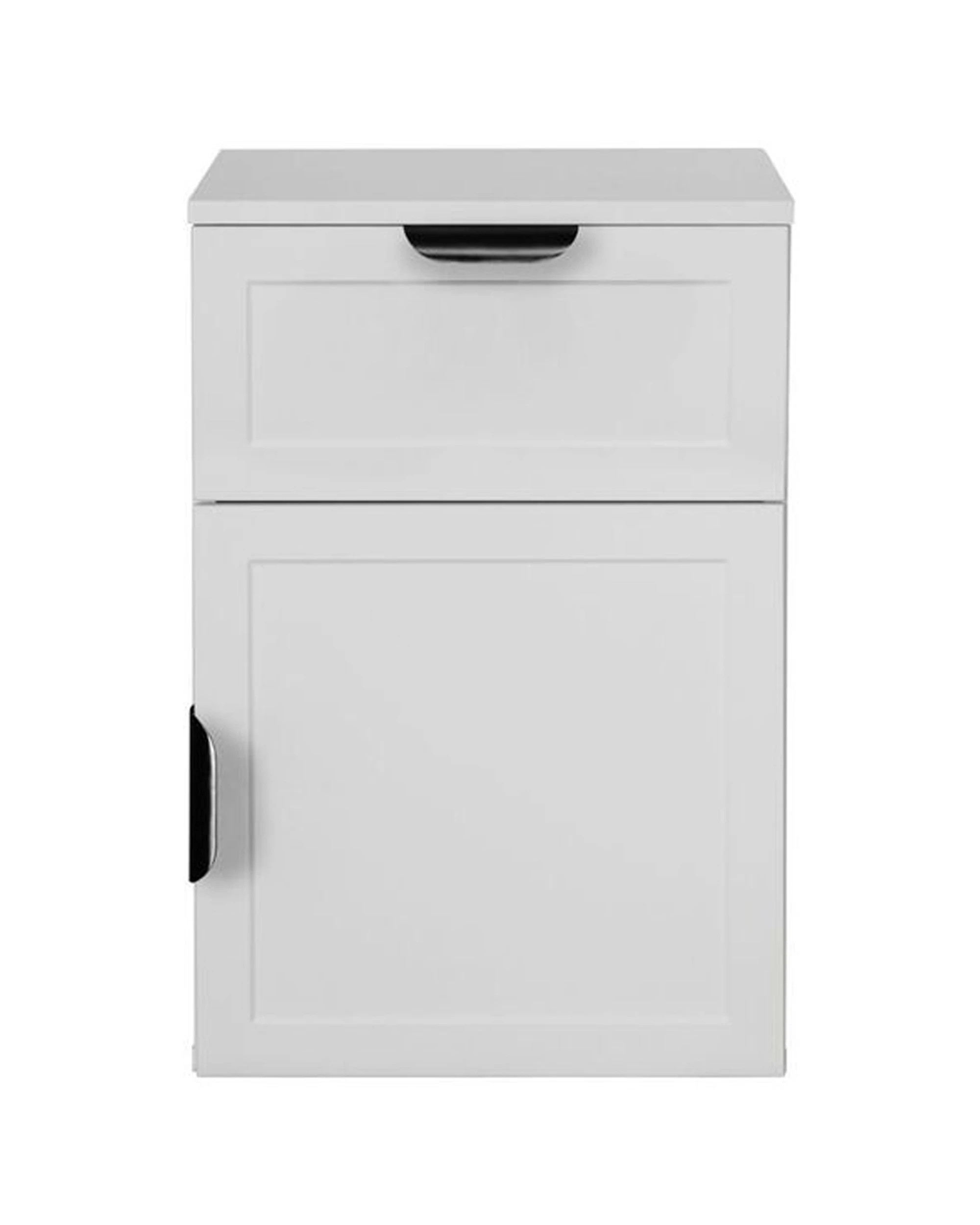 1 European Cabinetry Porto Bedside Table Hamptons Pull Handle - White, 1 of 4