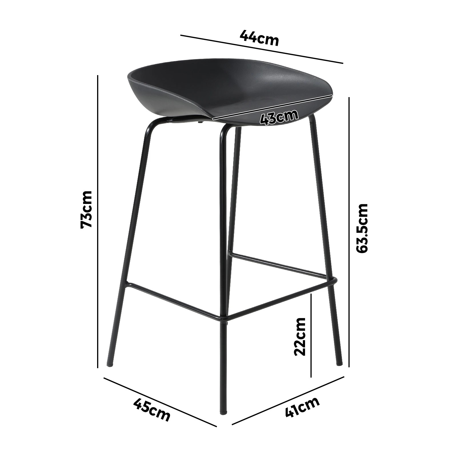 10 Oikiture Set Of 4 Kitchen Bar Stools Stool Dinning Counter Chairs Metal
 - Black, 10 of 10