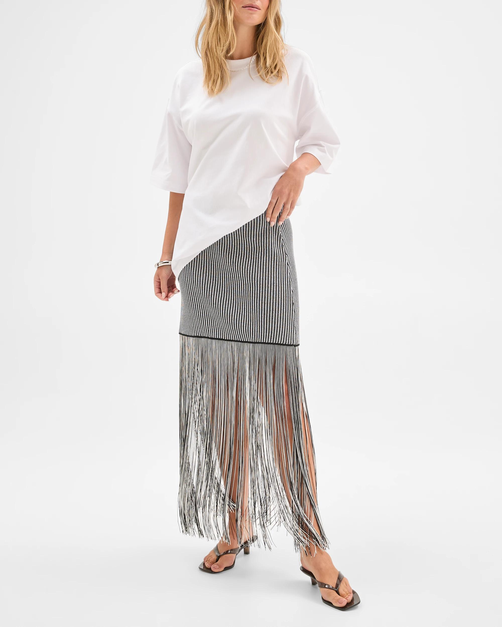 3 Lily Loves Fringe Midi Skirt , 3 of 7