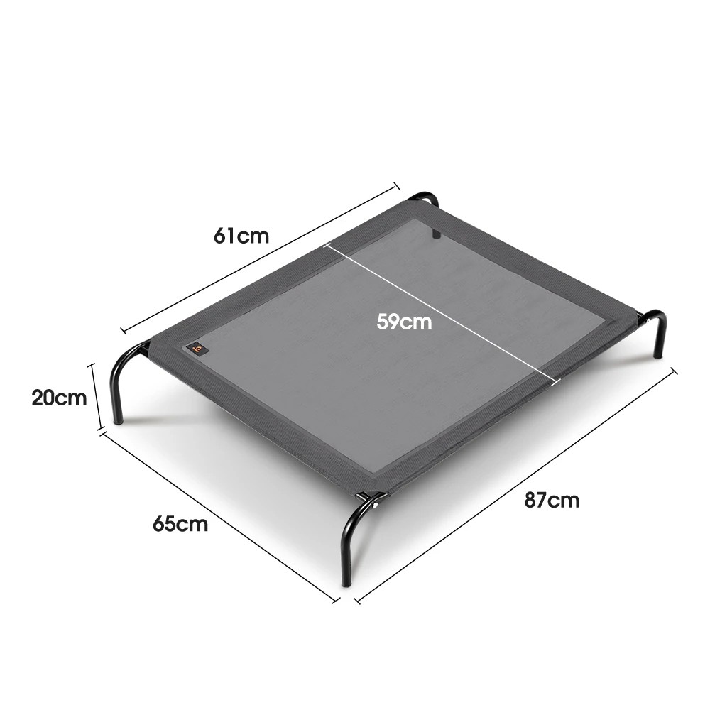 2 Petzly Cooling Elevated Pet Dog Bed for Medium Dog Washable Breathable Mesh - Grey, 2 of 3