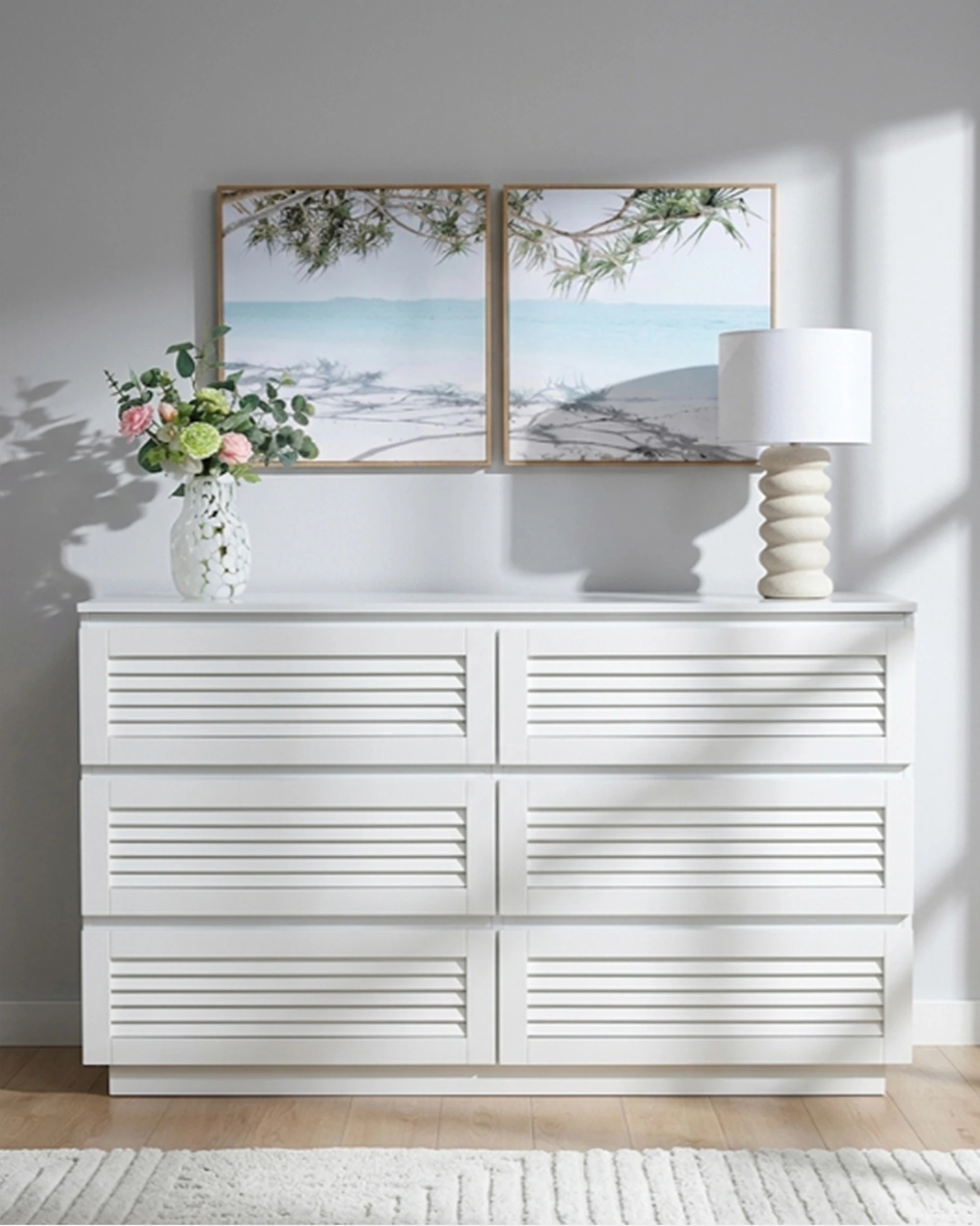 1 Charlie 6 Drawer Chest - White, 1 of 8