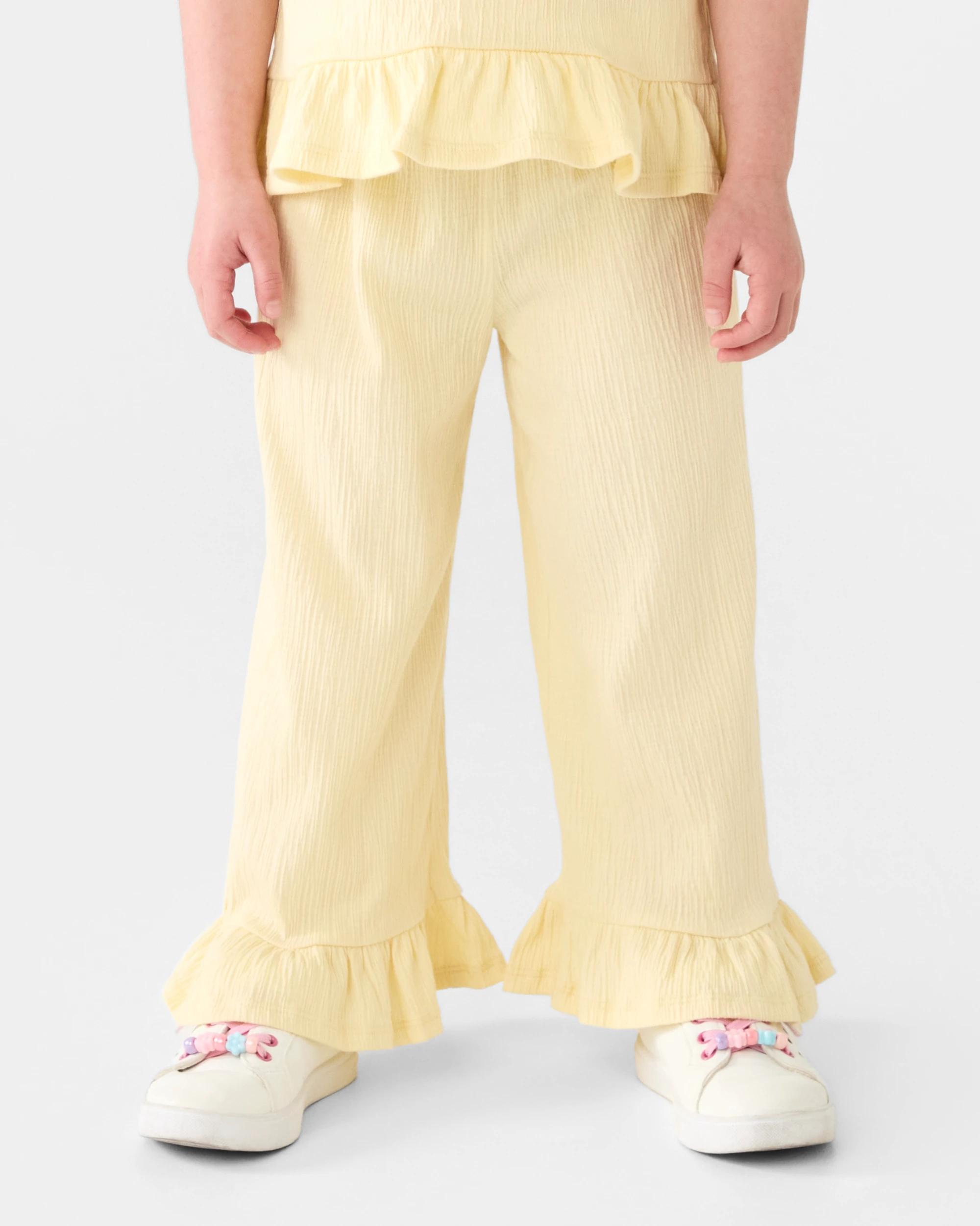1 Textured Pants Fln Yellow, 1 of 5