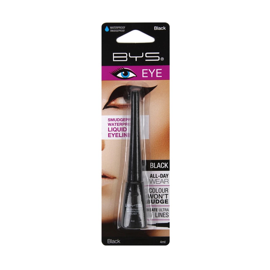 1 BYS Waterproof & Smudgeproof Liquid Eyeliner - Black, 1 of 1