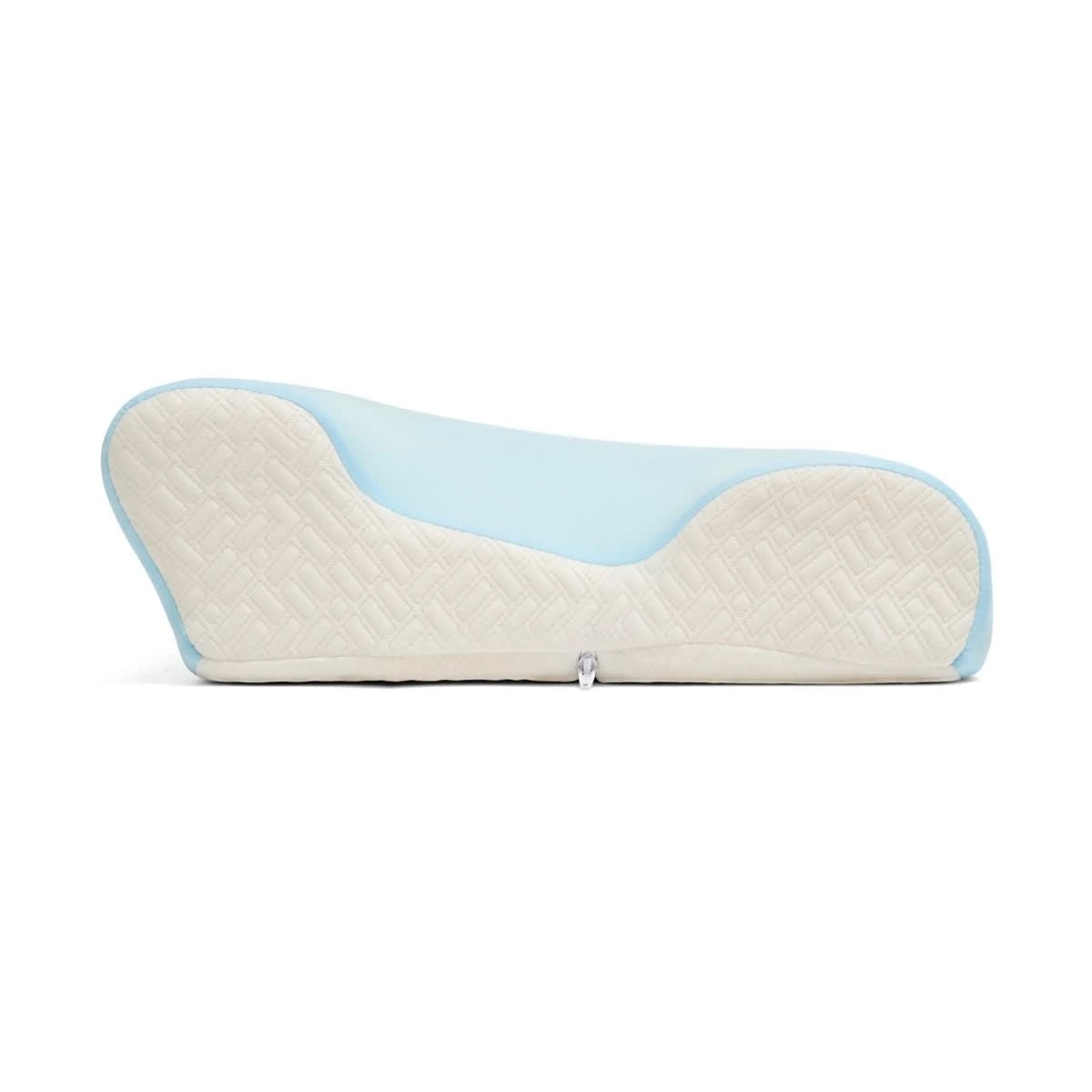 7 Ergonomic Memory Foam Pillow - Medium Profile, Blue and White, 7 of 10