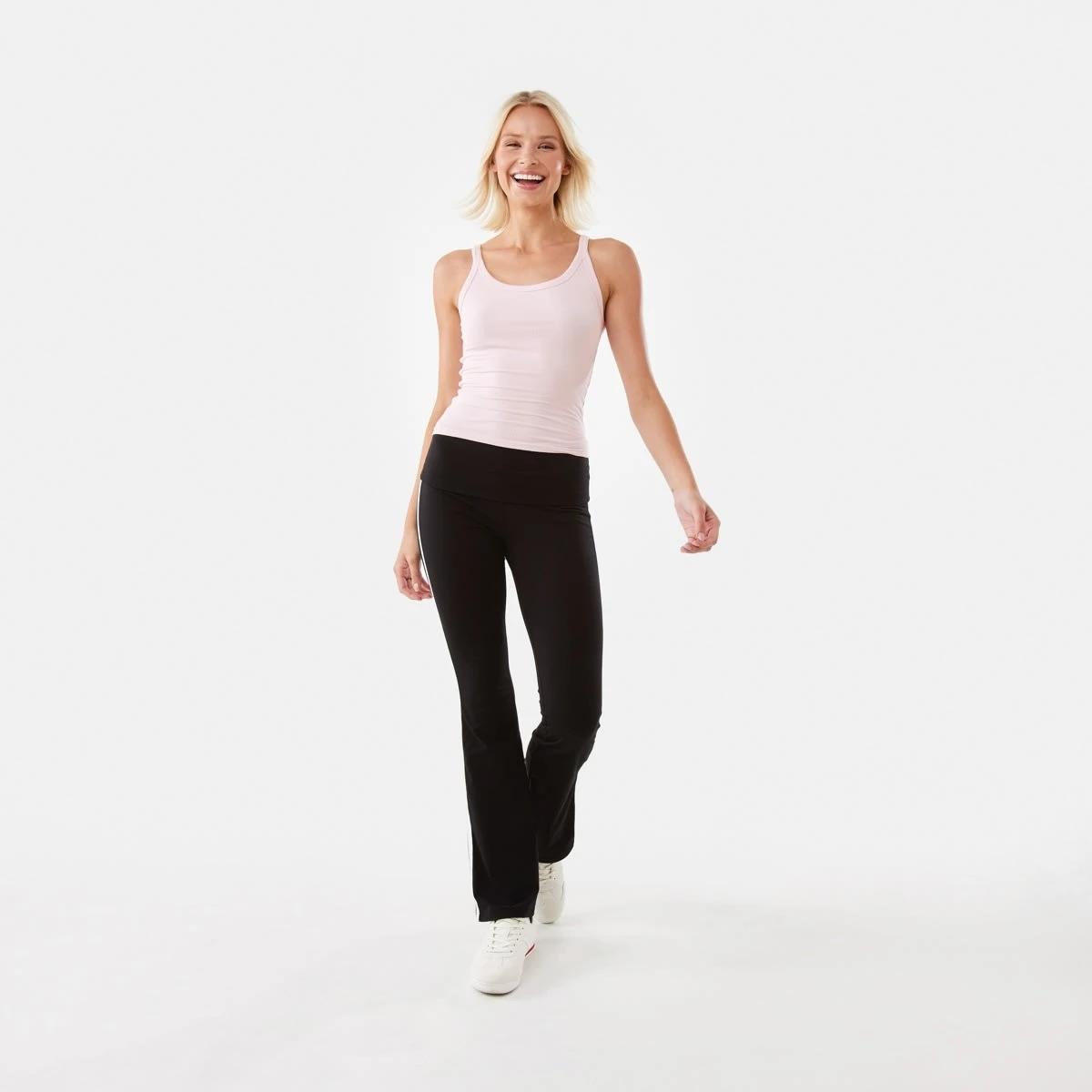 2 Side Stripe Fold Down Flare Pants Black, 2 of 8
