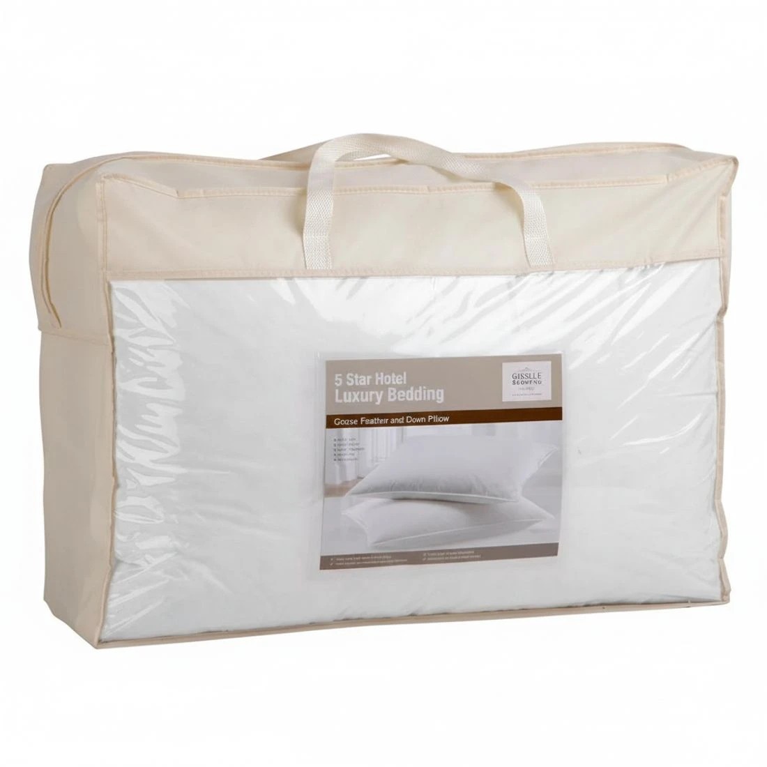 8 Giselle Bedding Goose Feather Down Pillow Twin Pack - White, 8 of 8