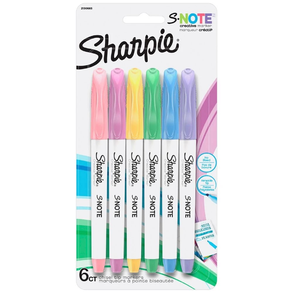 1 Sharpie S-Note Creative Marker Highlighters Assorted 6 Pack, 1 of 8