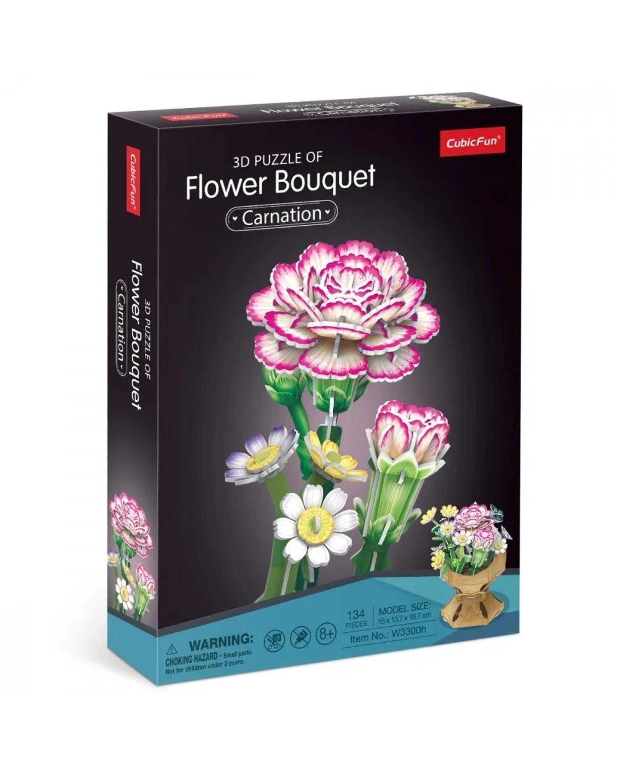 1 CubicFun Flower Bouquet Carnation 134 Piece 3D Puzzle Model Kit, 1 of 1