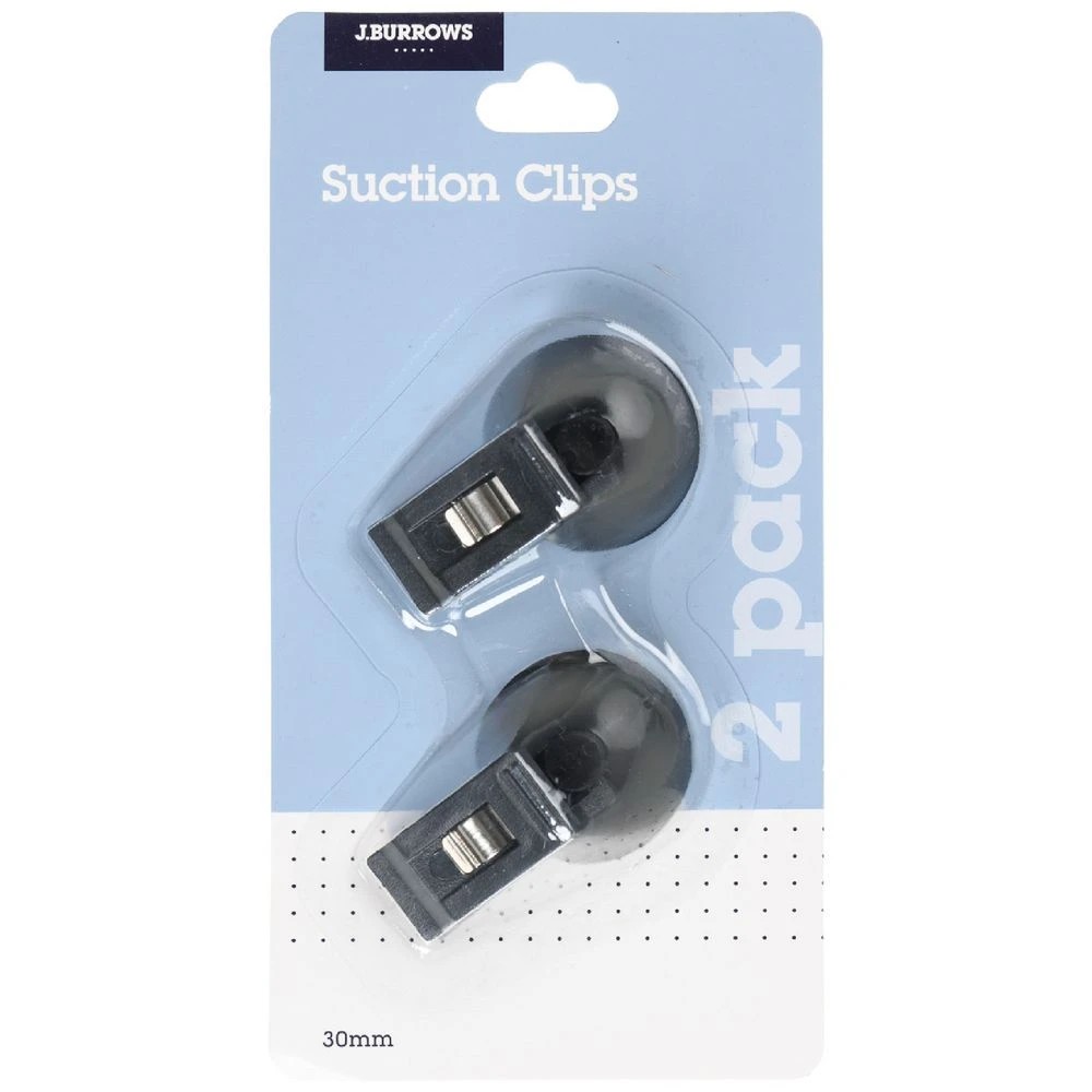1 J.Burrows Suction Clips Black 2 Pack, 1 of 4