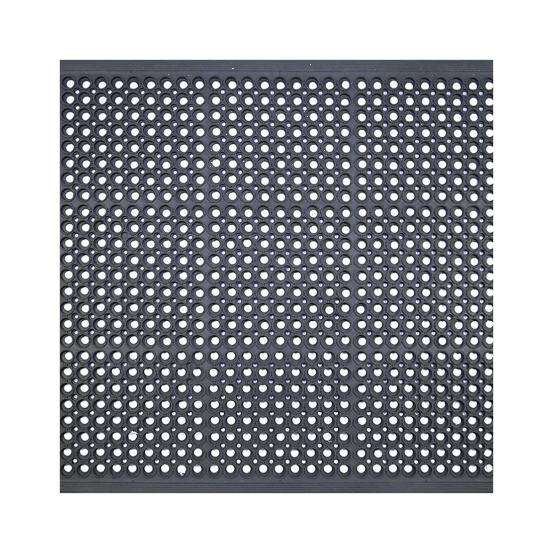 2 Solemate Rubber Anti Fatigue 90x150cm Stylish/durable Outdoor Front Doormat
 - Black, 2 of 3