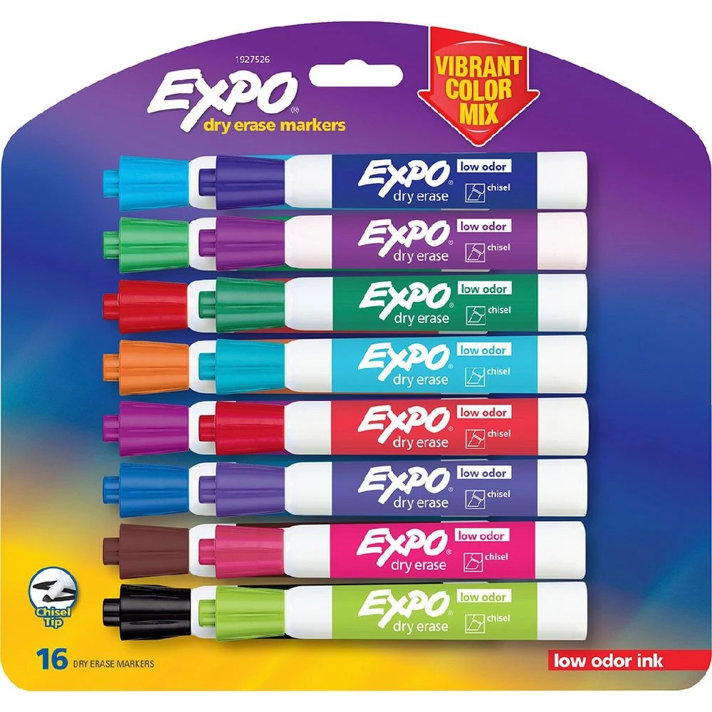 1 Expo Whiteboard Markers Chisel Vibrant 16 Pack, 1 of 2